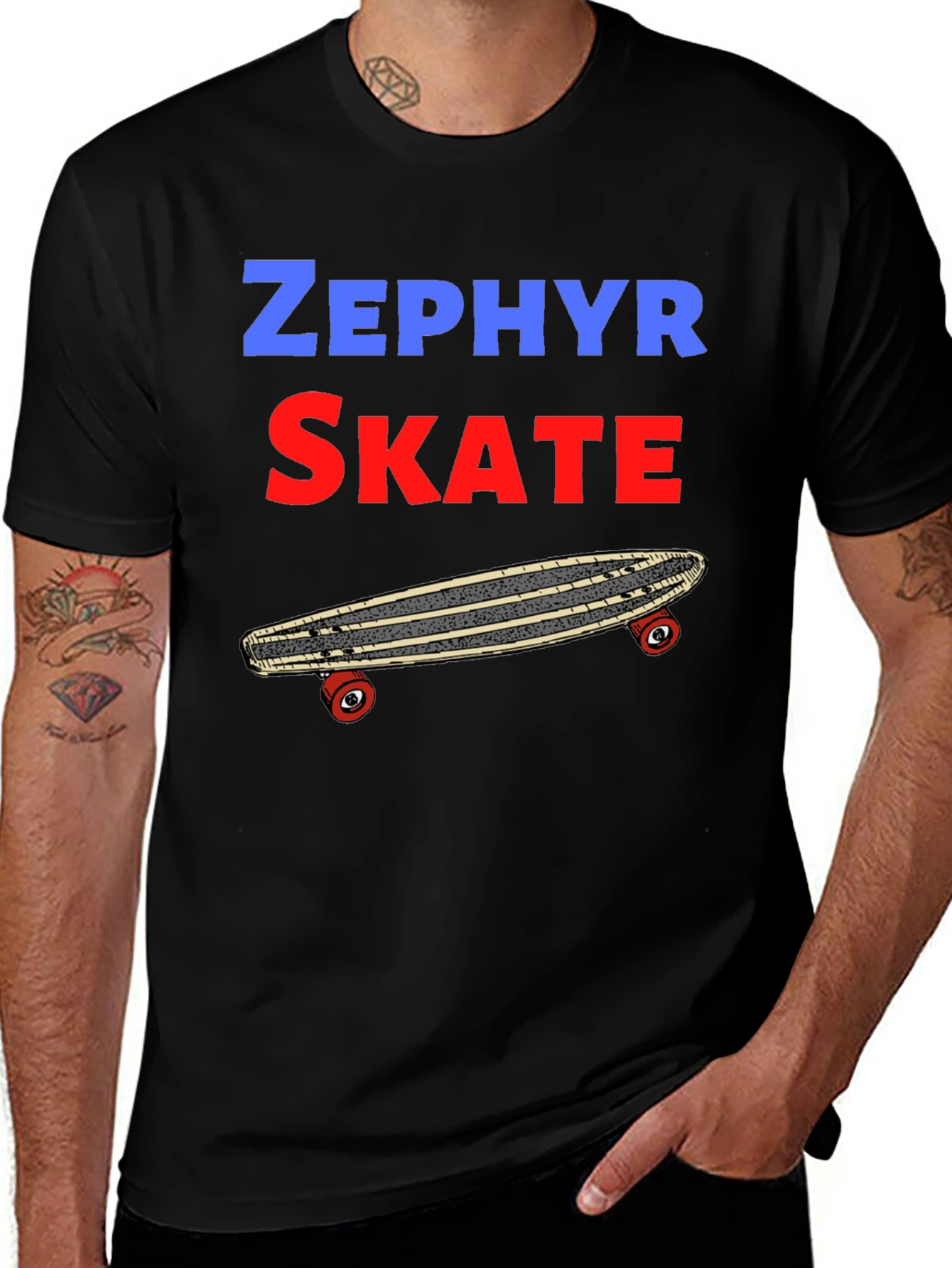 Zephyr Skate T-Shirt: Classic Skateboard Design