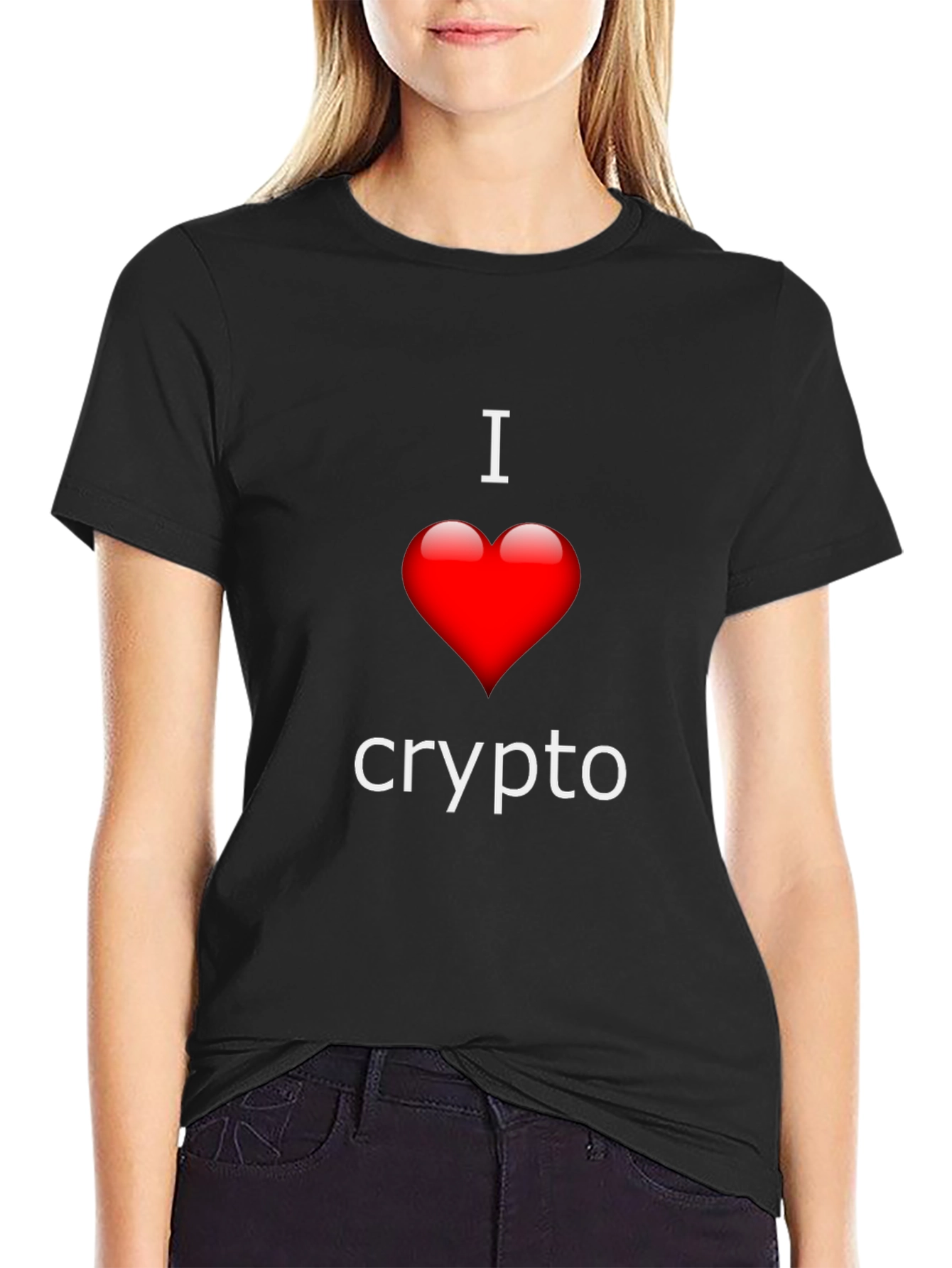 I Love Crypto T-Shirt - Heart Design