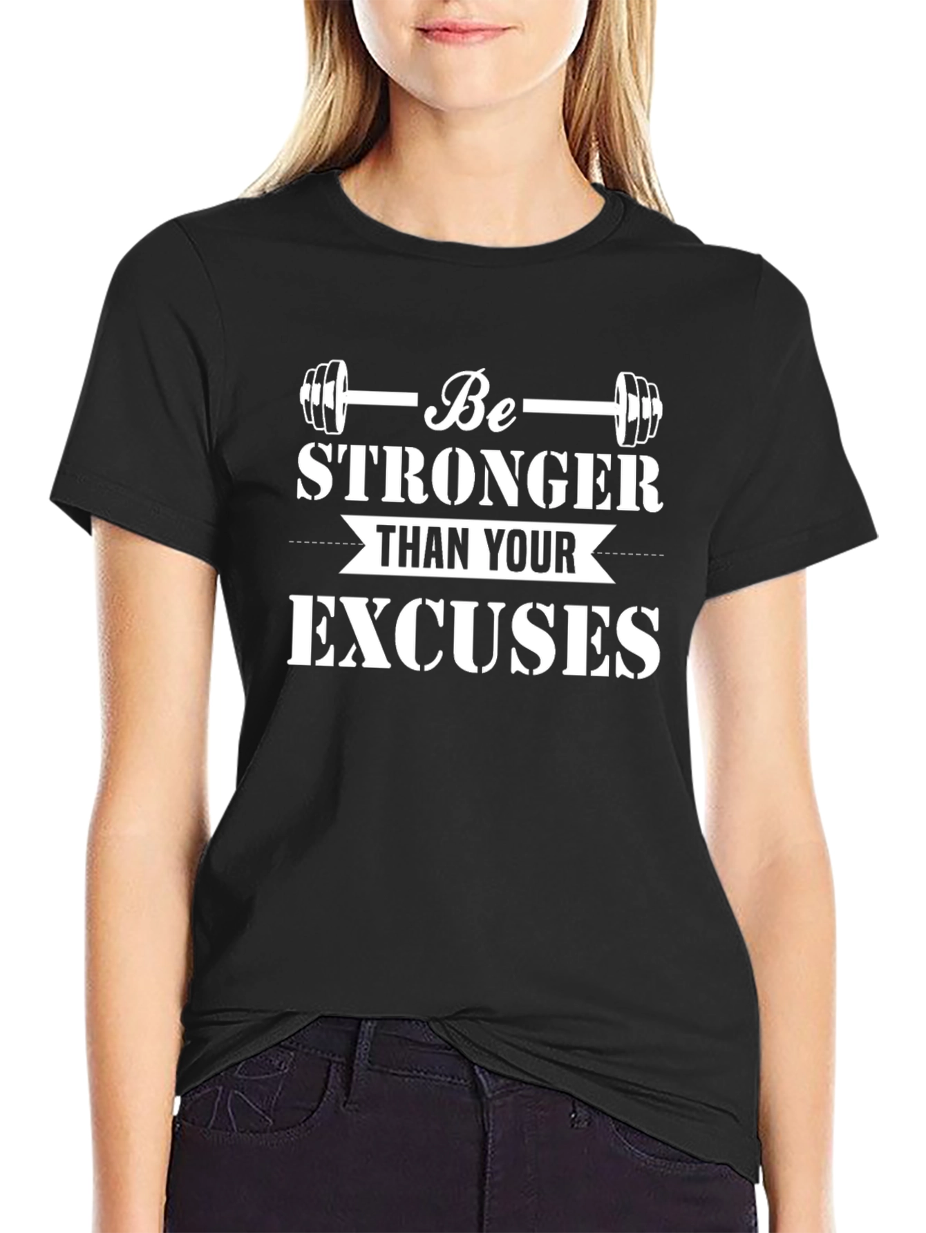 Motivational Workout T-Shirt - Be Stronger Than Excuses