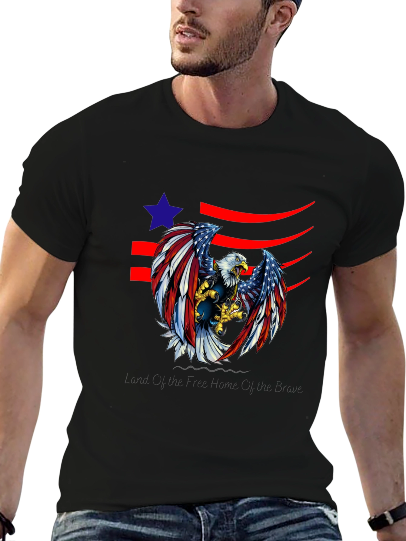 American Eagle Graphic Print Tee - Black