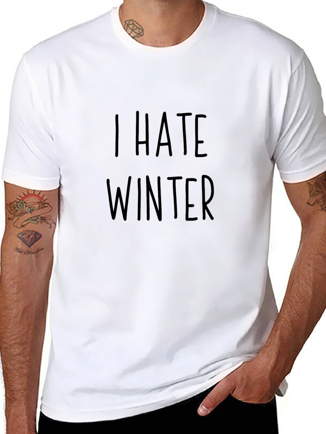 I Hate Winter Graphic T-Shirt - Black