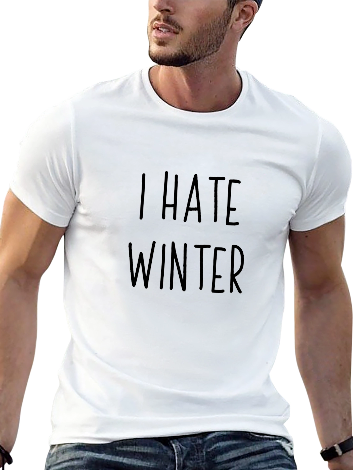 I Hate Winter Graphic T-Shirt - Black