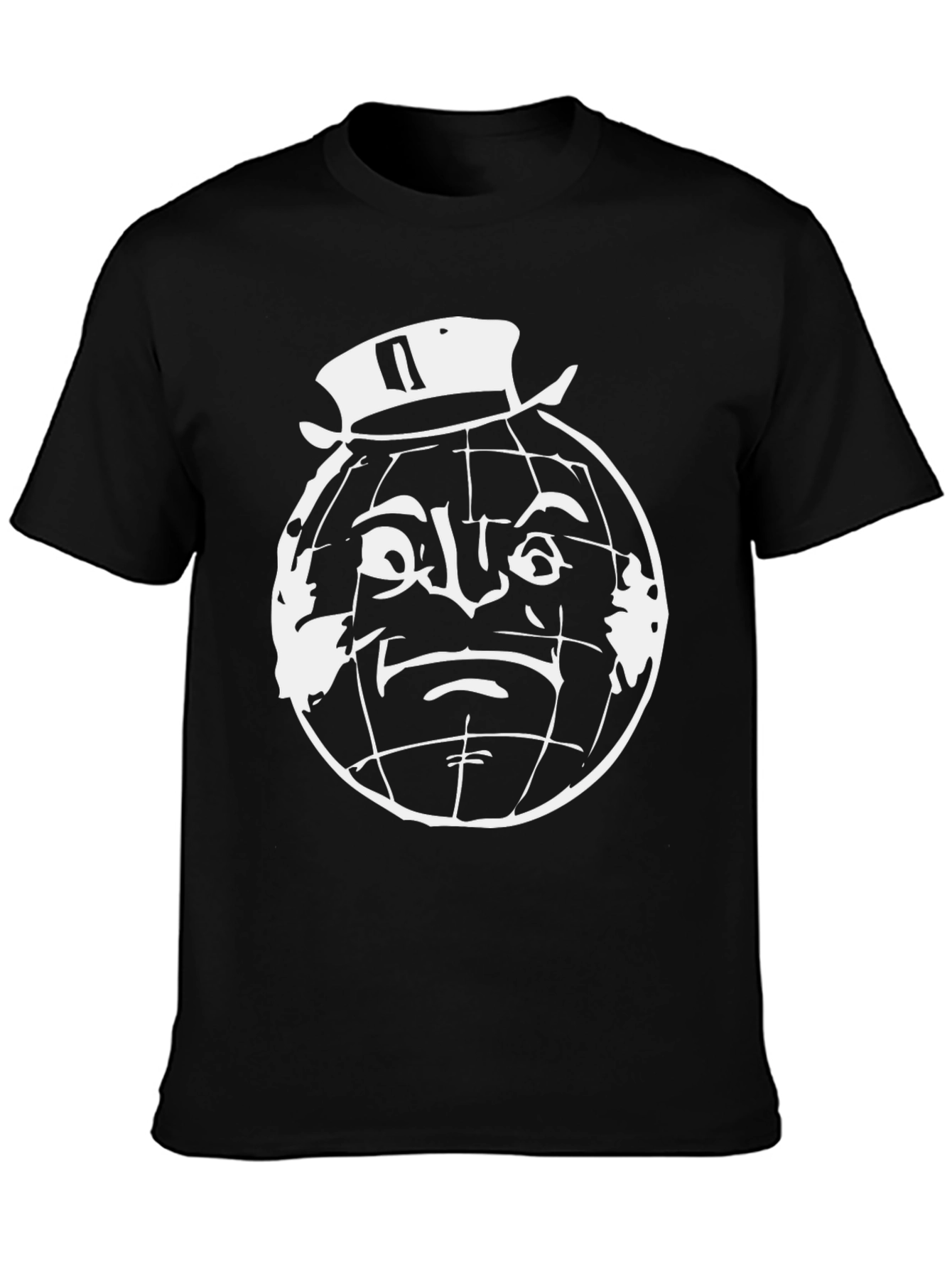 World Face Graphic Tee - Black Cotton Shirt