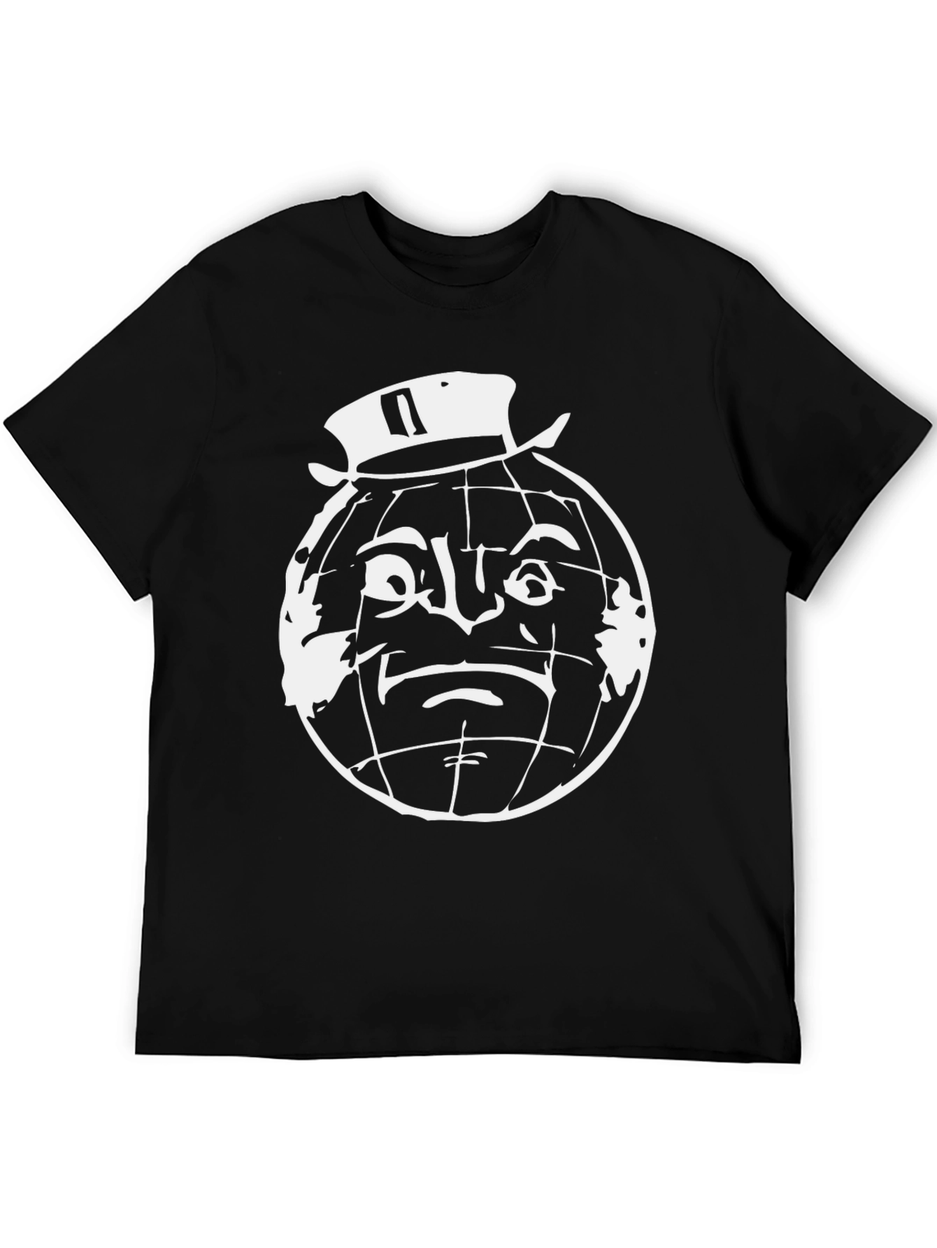 World Face Graphic Tee - Black Cotton Shirt