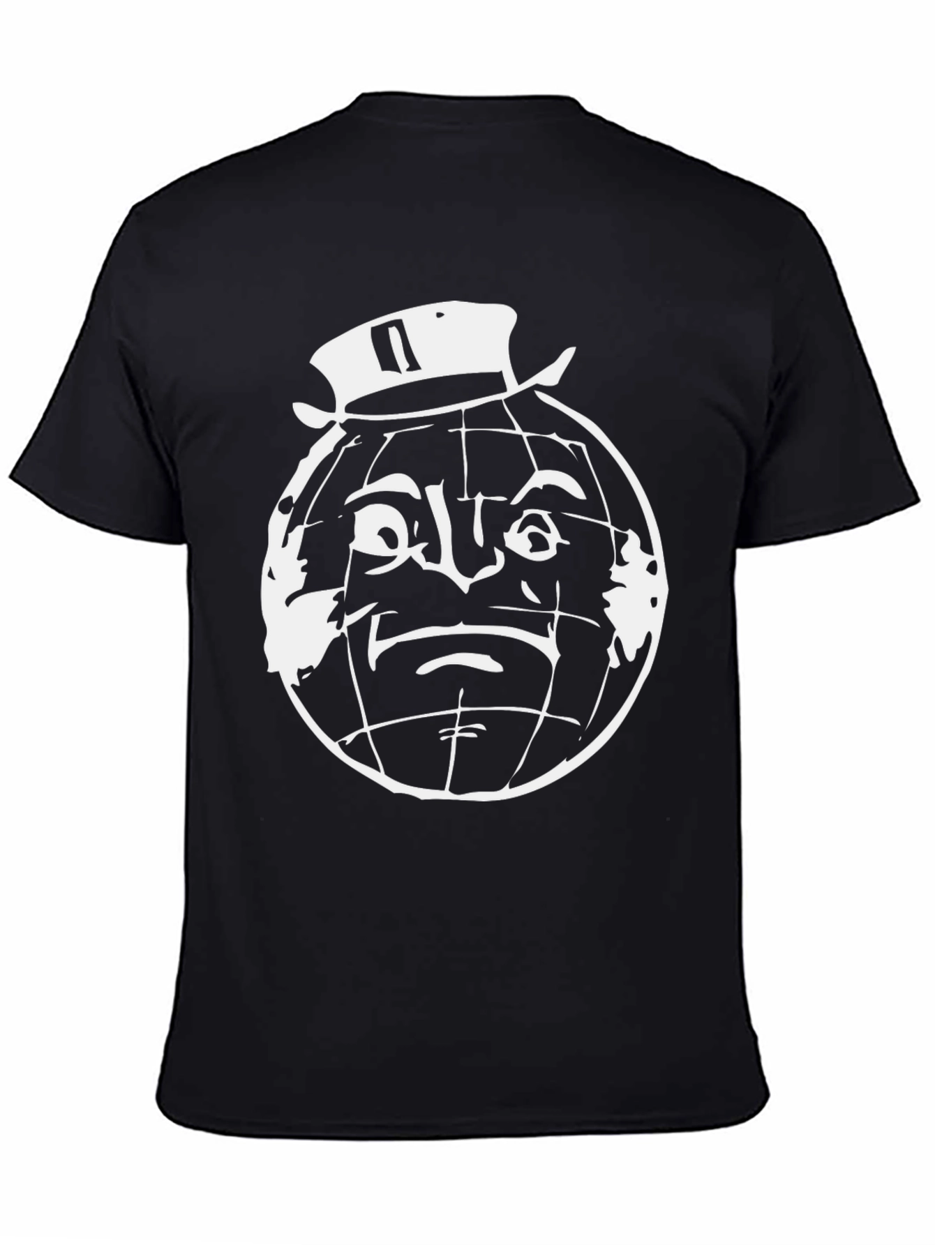 World Face Graphic Tee - Black Cotton Shirt