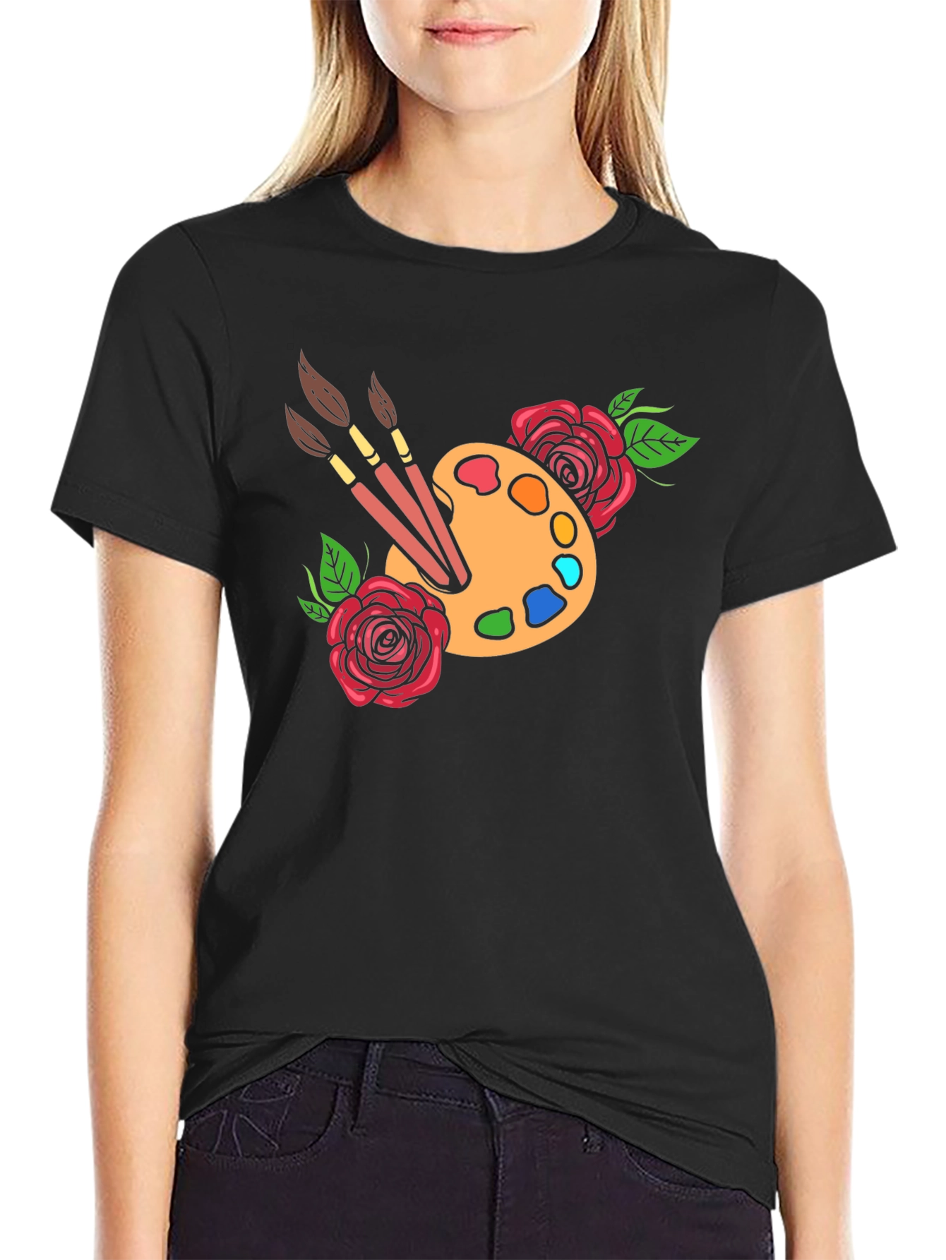 Artist Palette T-Shirt - Floral Painter Tee
