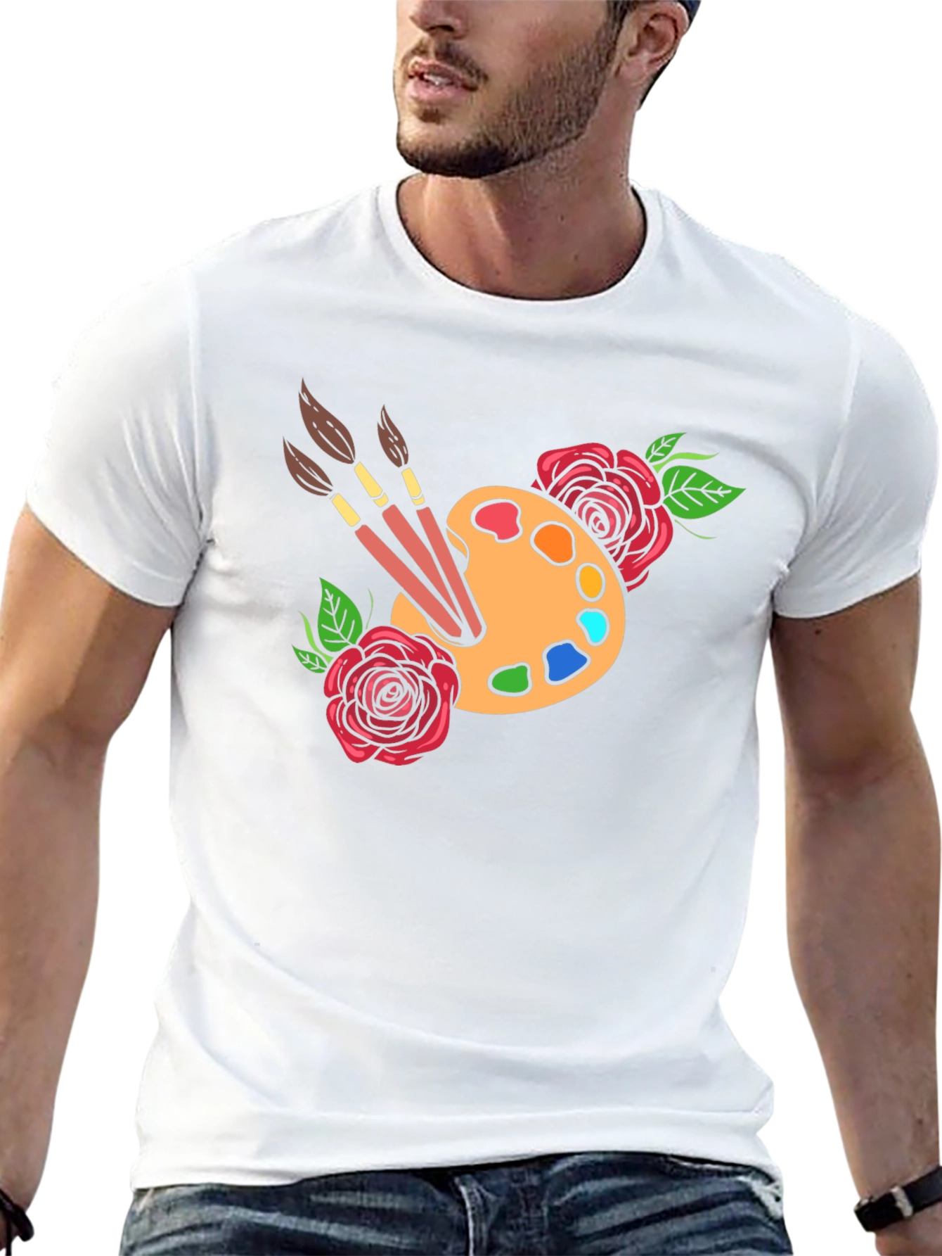 Artist Palette T-Shirt - Floral Painter Tee