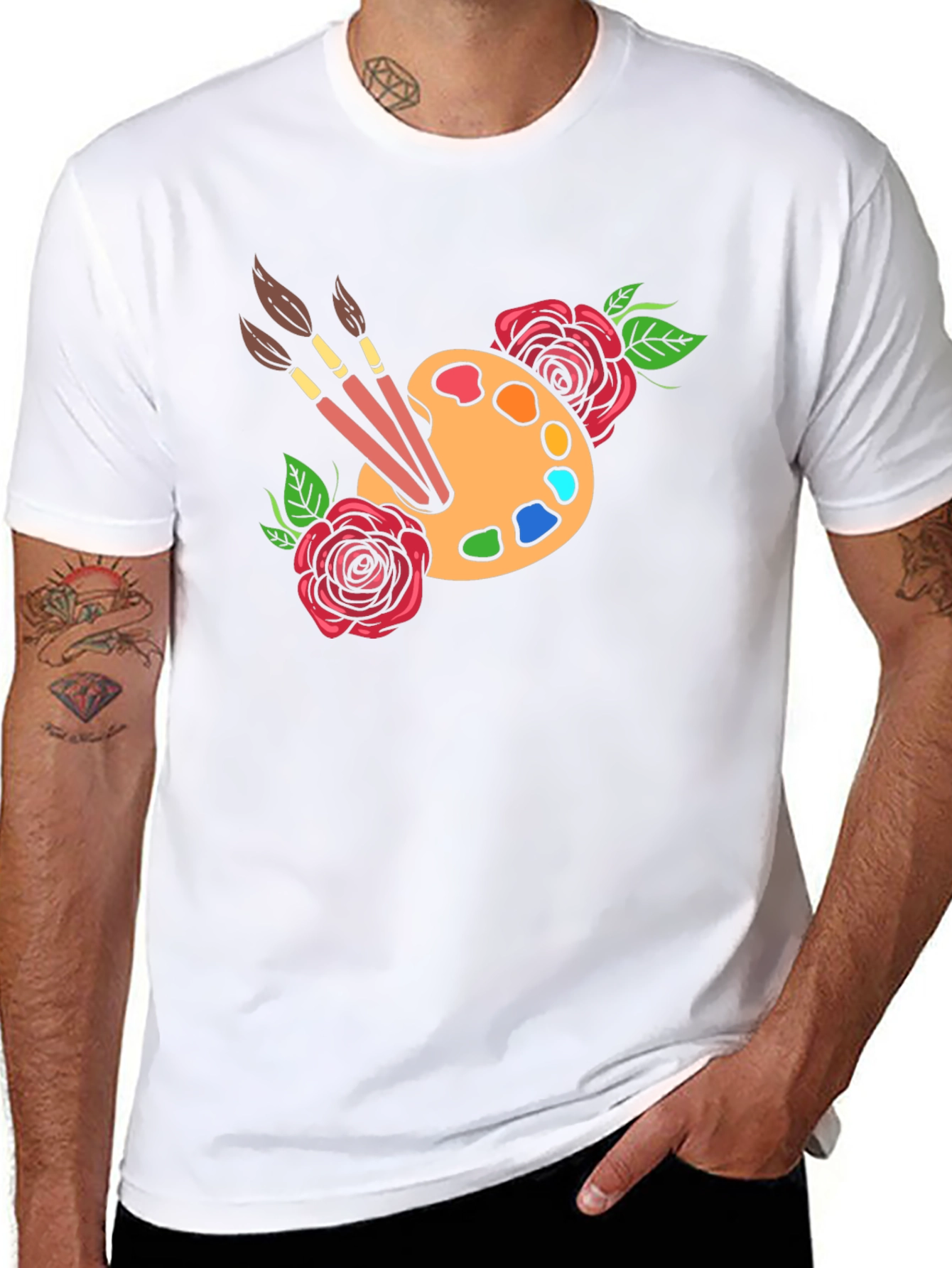 Artist Palette T-Shirt - Floral Painter Tee