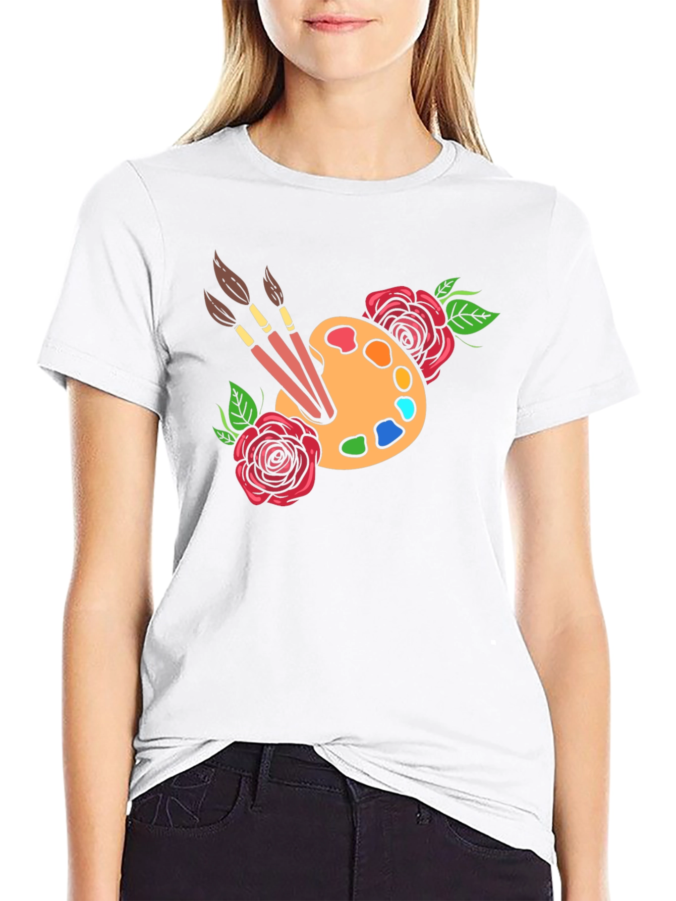 Artist Palette T-Shirt - Floral Painter Tee