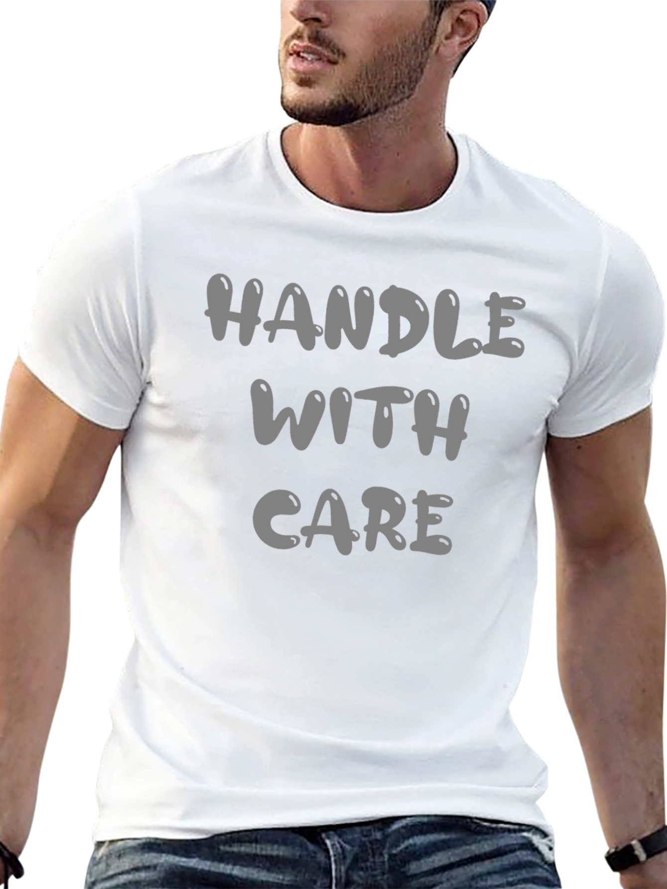 Handle With Care Black Graphic T-Shirt