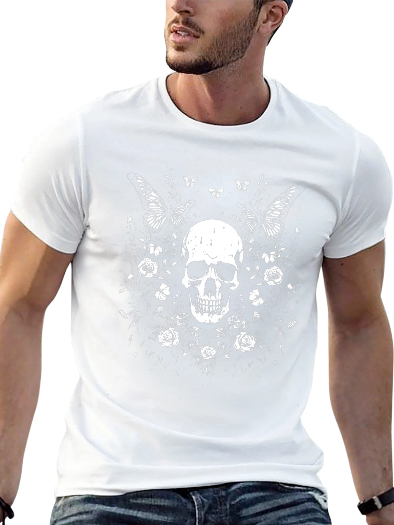 Skull & Butterflies Graphic Tee