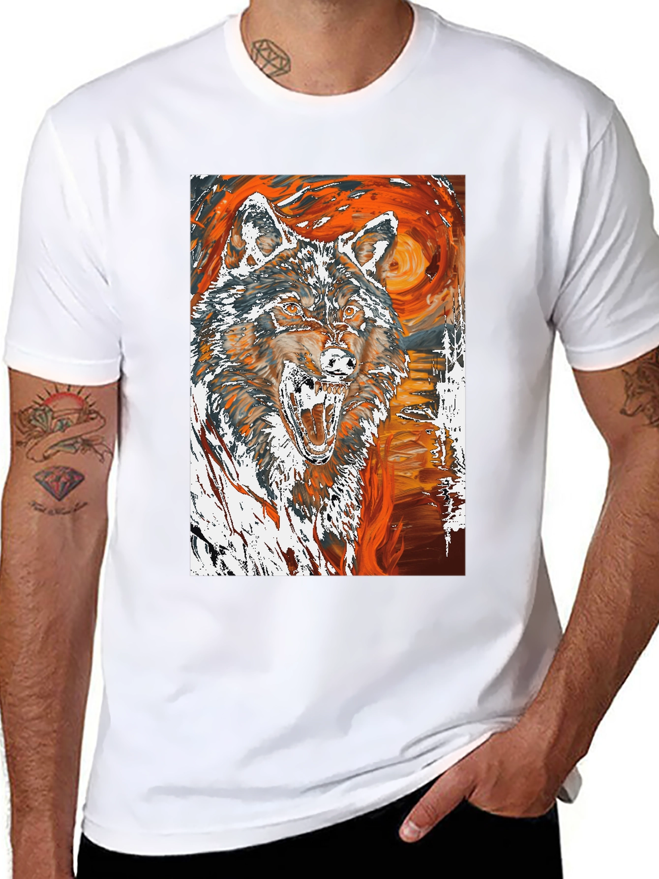 Wolf Graphic Tee - Artistic Print