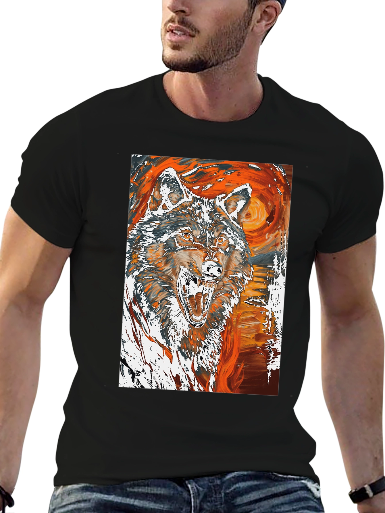 Wolf Graphic Tee - Artistic Print