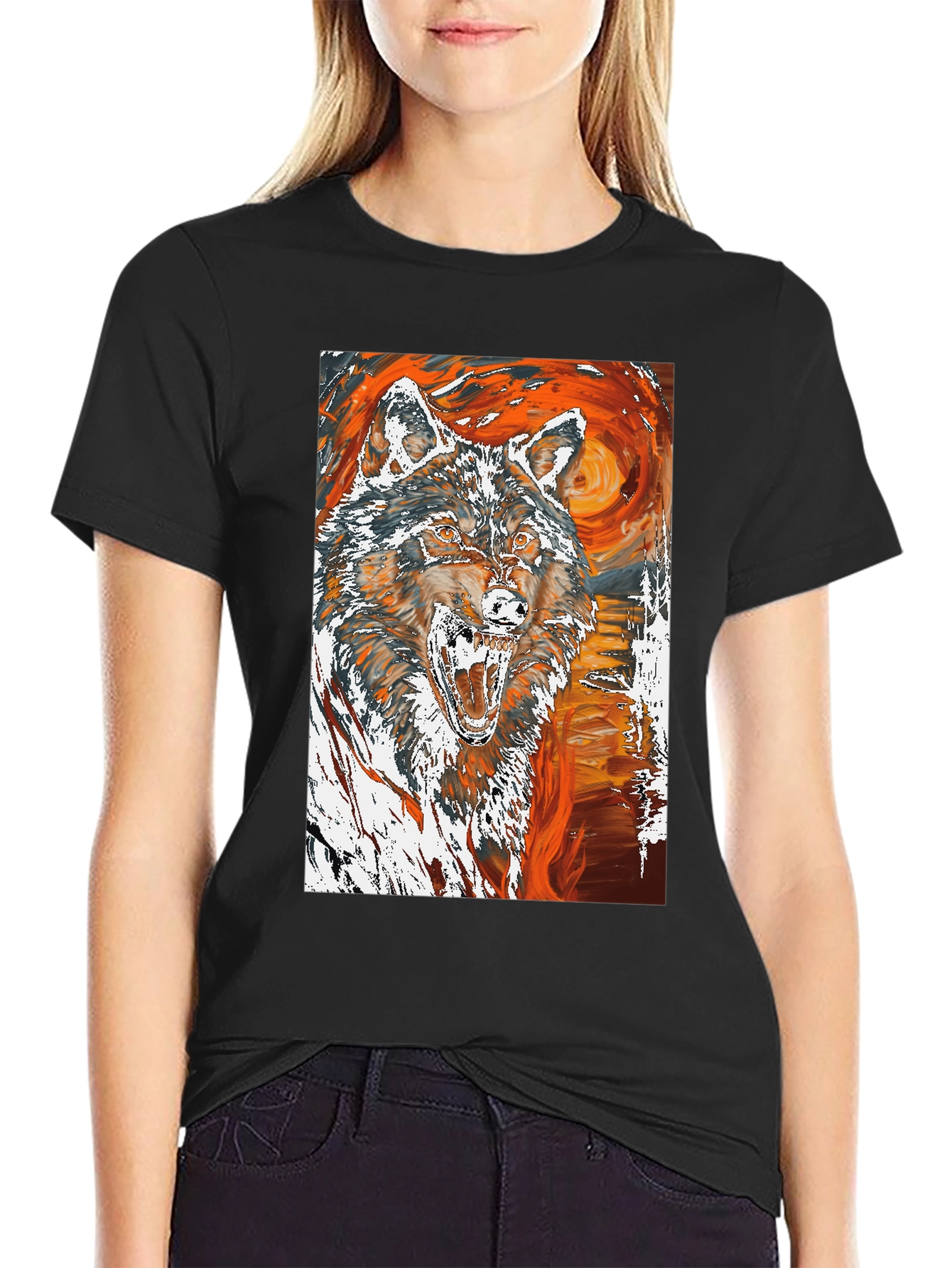 Wolf Graphic Tee - Artistic Print