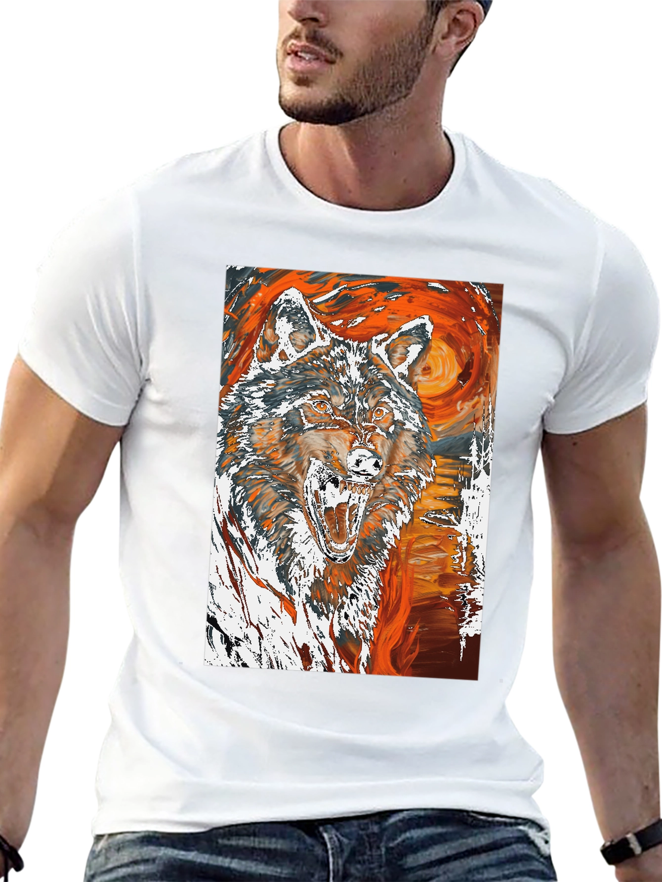 Wolf Graphic Tee - Artistic Print
