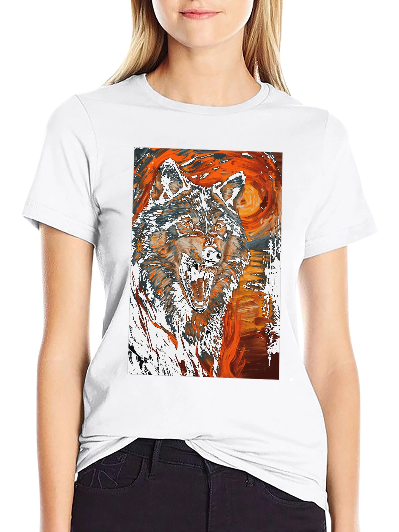 Wolf Graphic Tee - Artistic Print