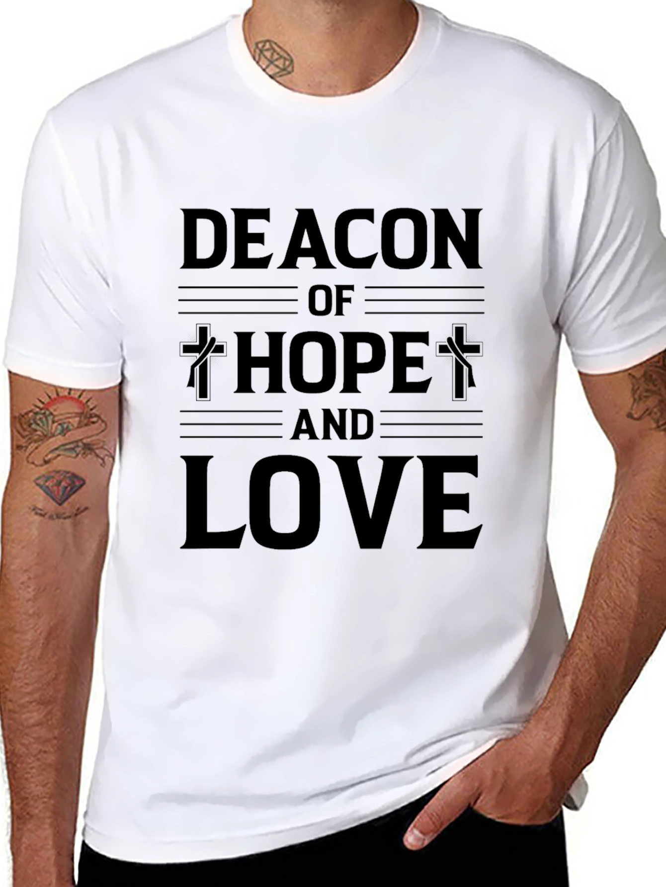 Deacon of Hope and Love Black Graphic T-Shirt
