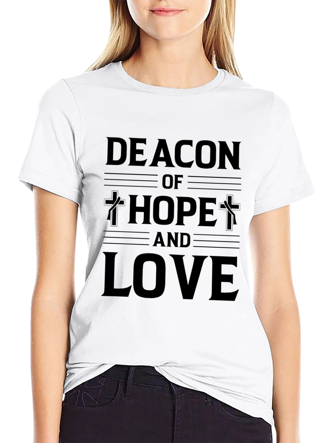 Deacon of Hope and Love Black Graphic T-Shirt