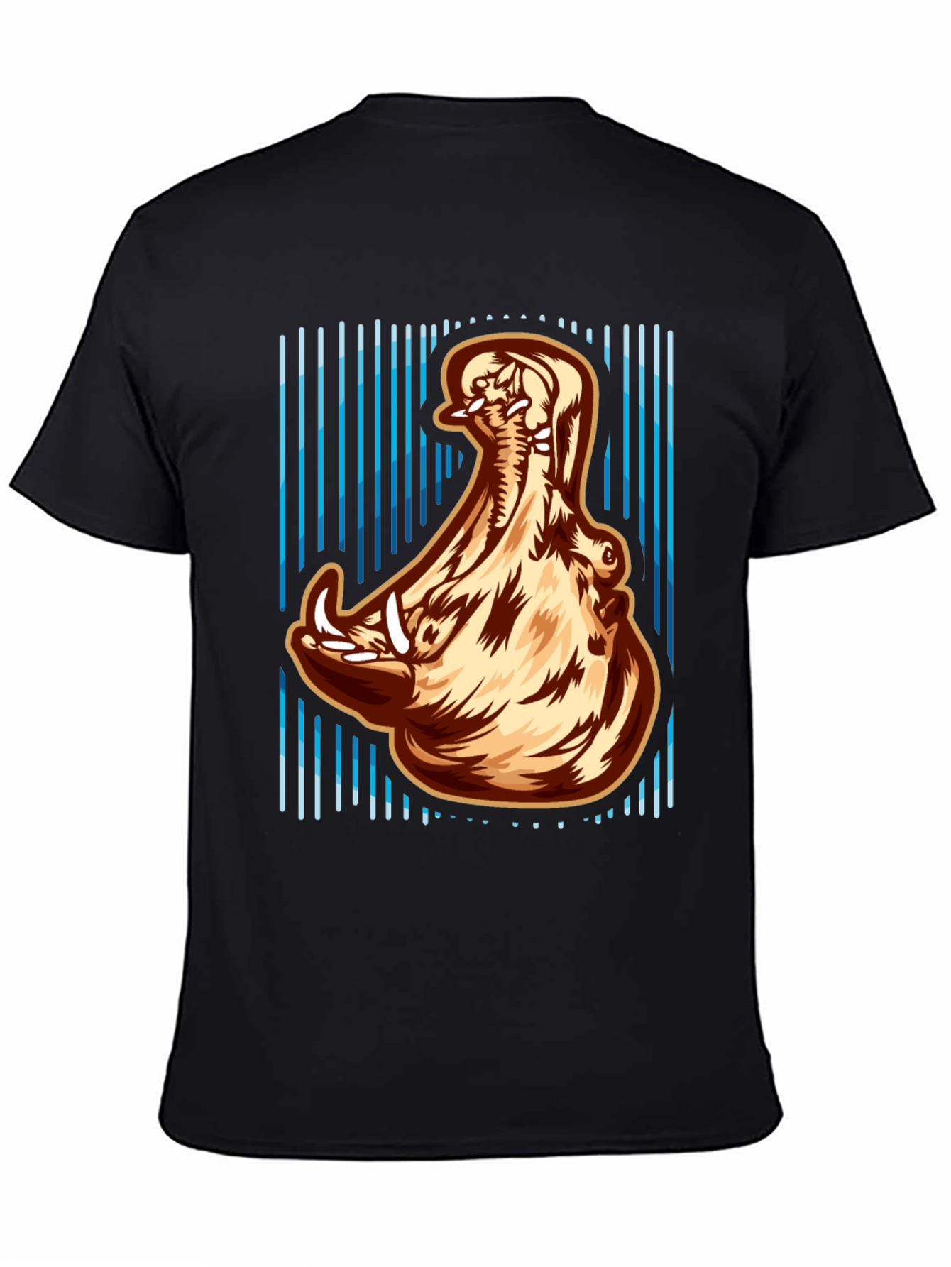 Hippo Open Mouth Graphic Print T-Shirt