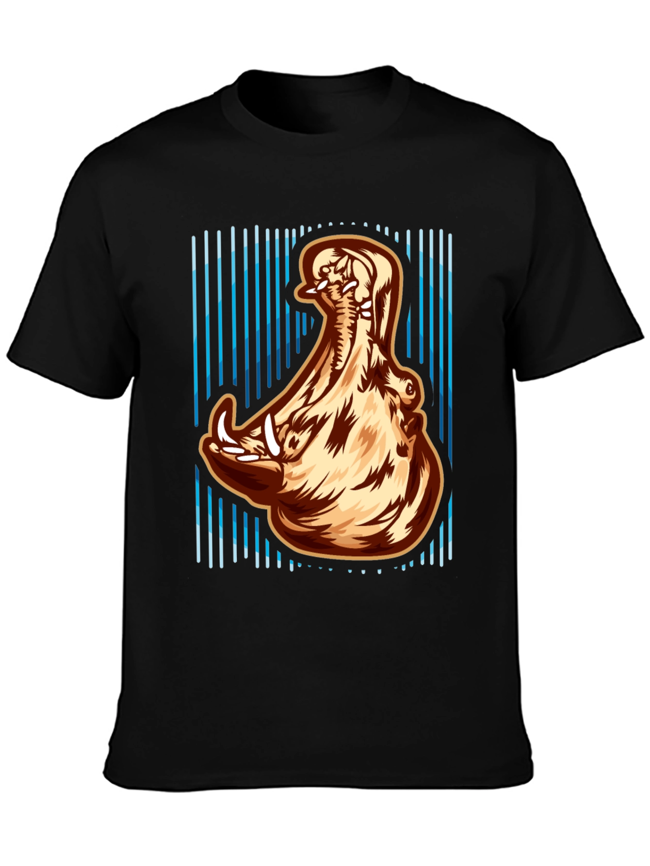 Hippo Open Mouth Graphic Print T-Shirt