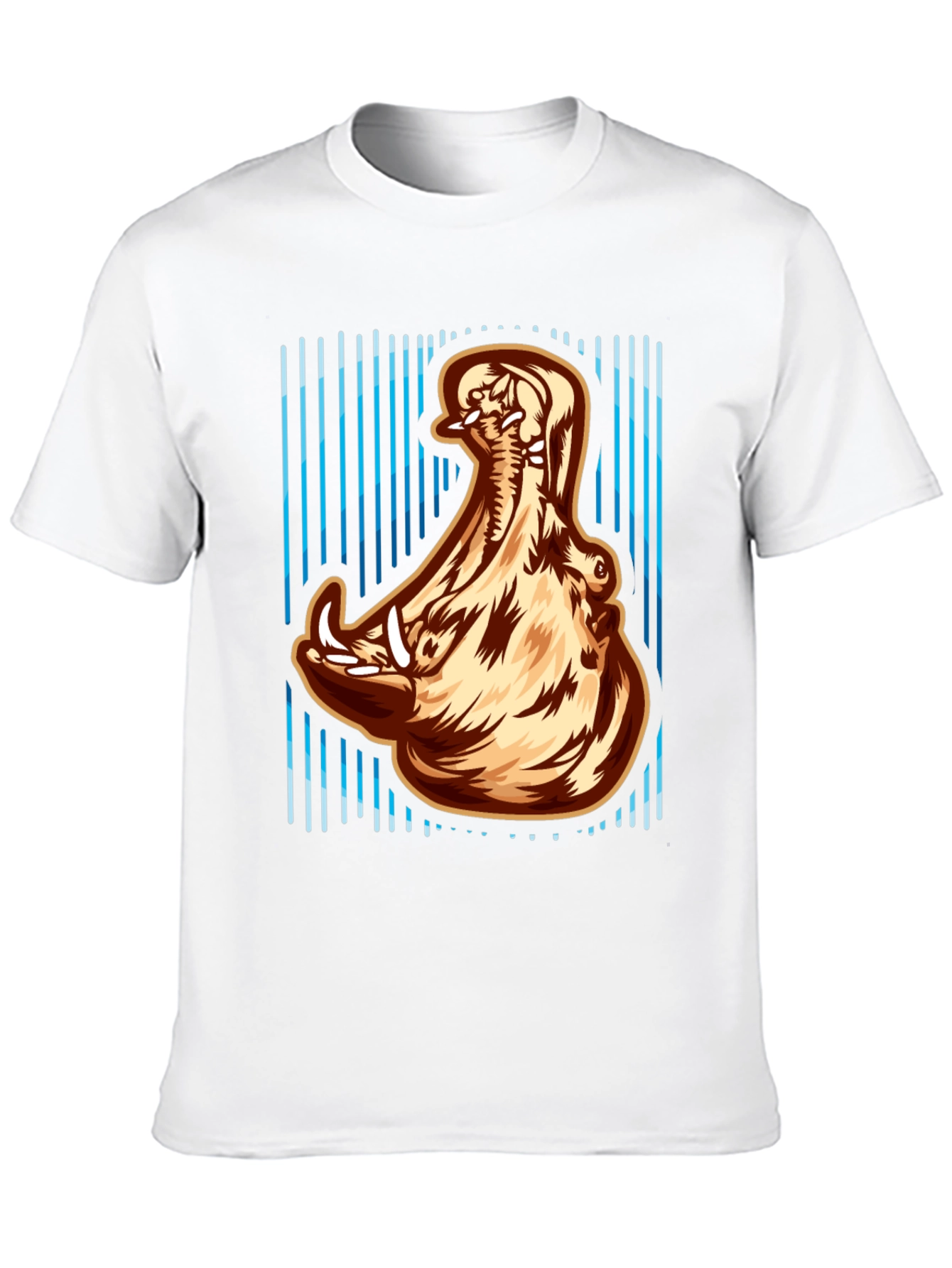 Hippo Open Mouth Graphic Print T-Shirt