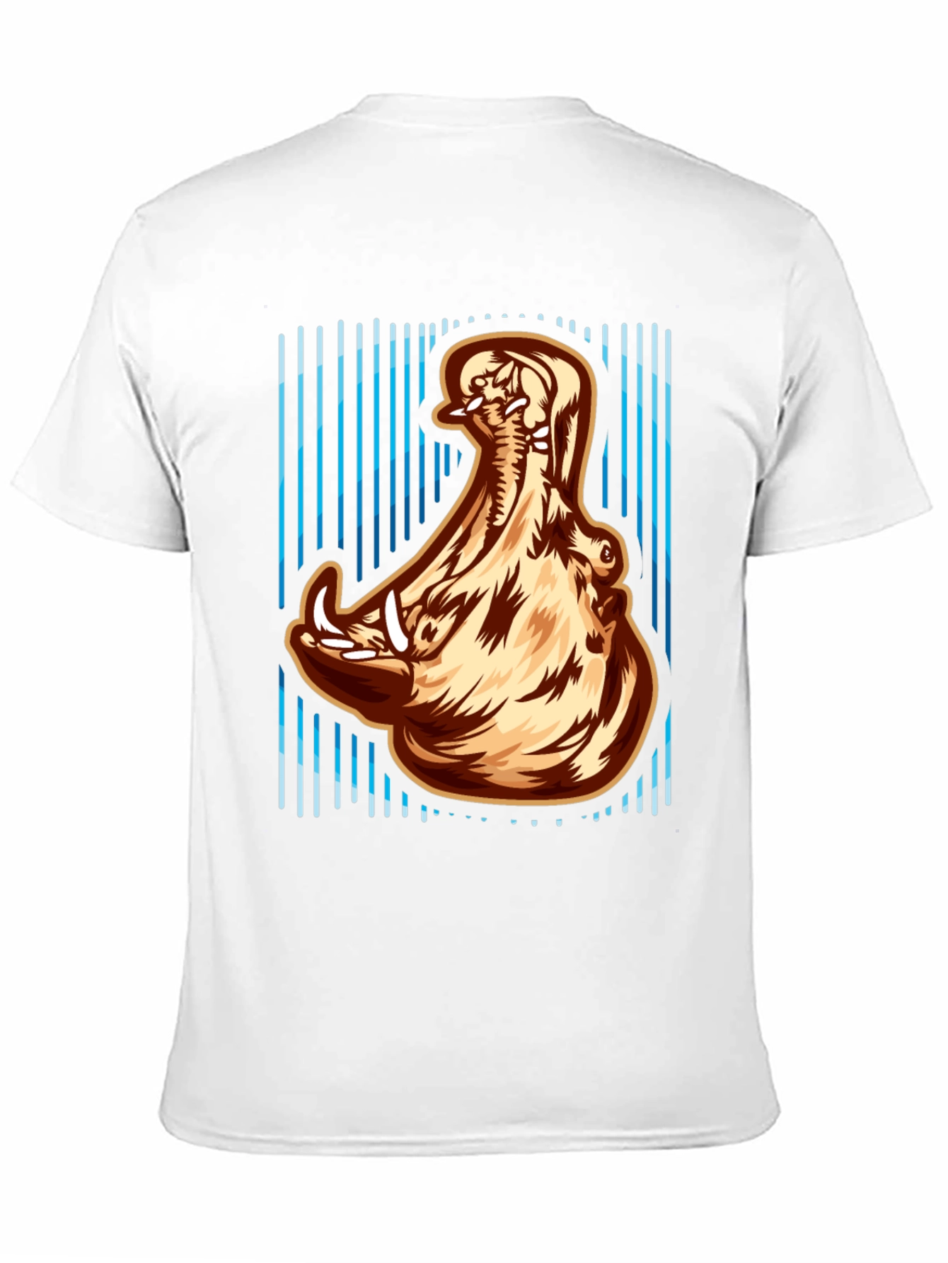 Hippo Open Mouth Graphic Print T-Shirt