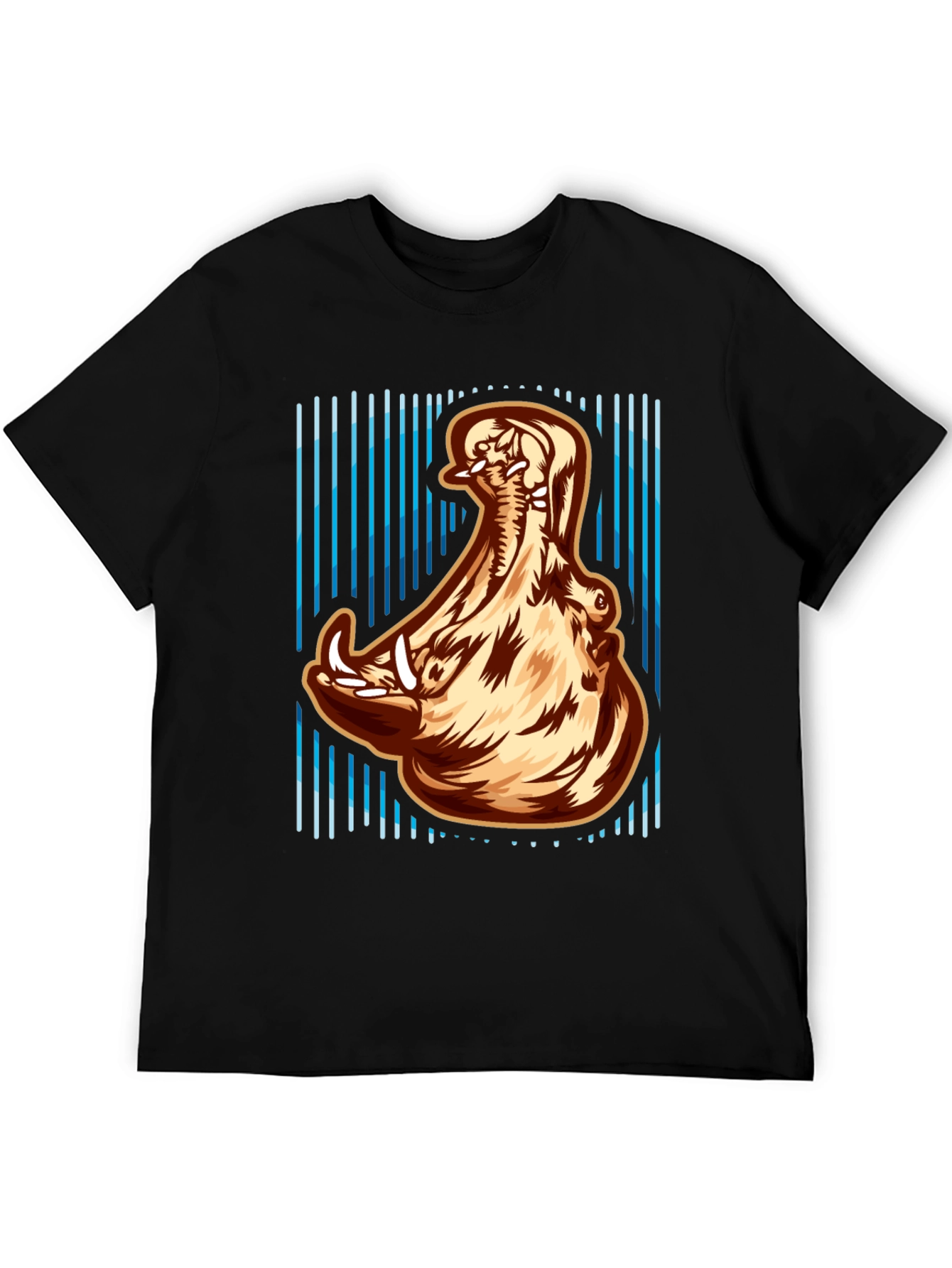 Hippo Open Mouth Graphic Print T-Shirt