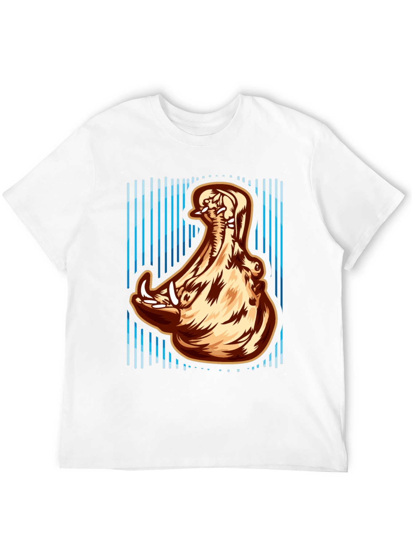 Hippo Open Mouth Graphic Print T-Shirt