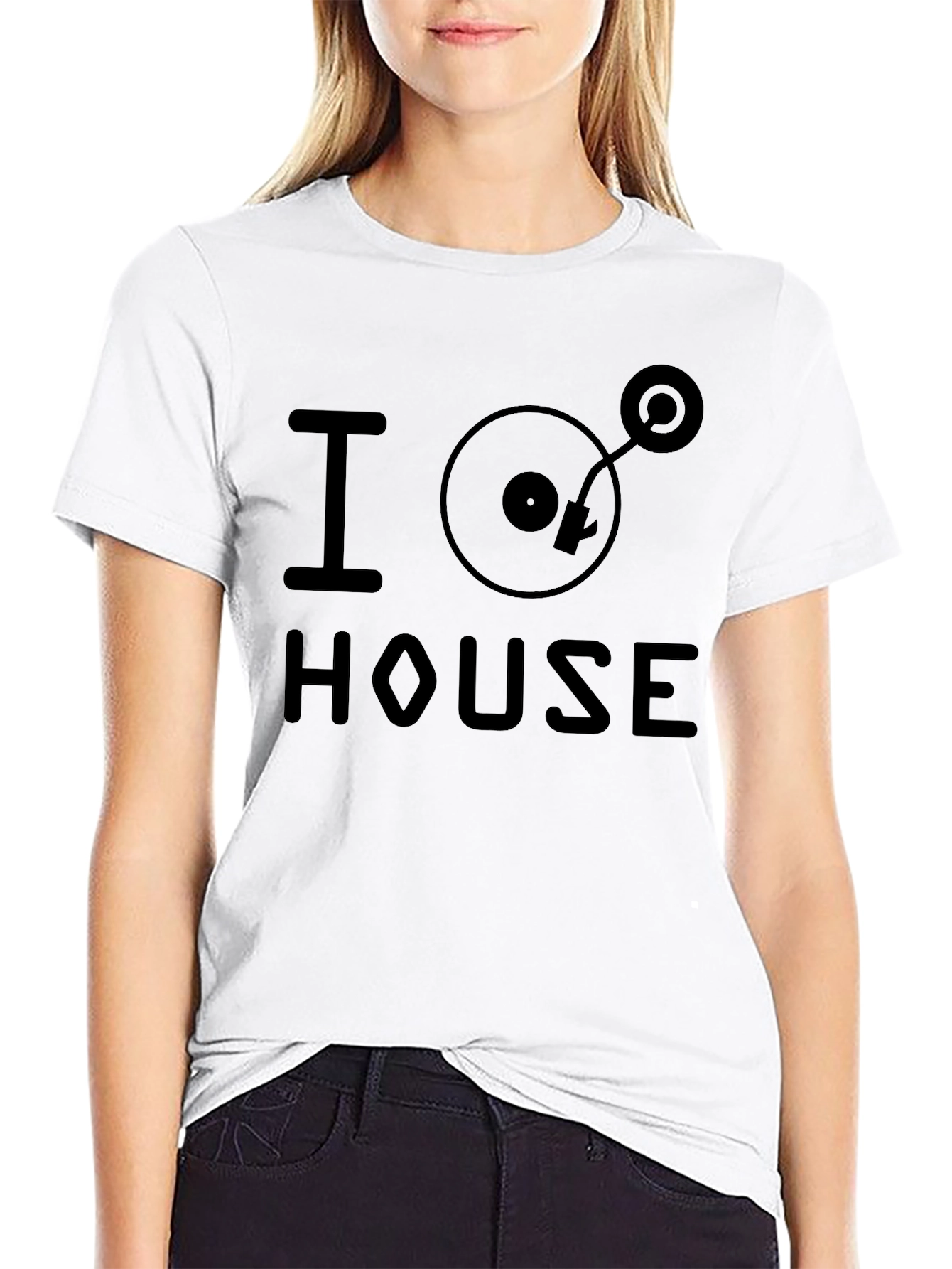 I Heart House Music Black Graphic T-Shirt