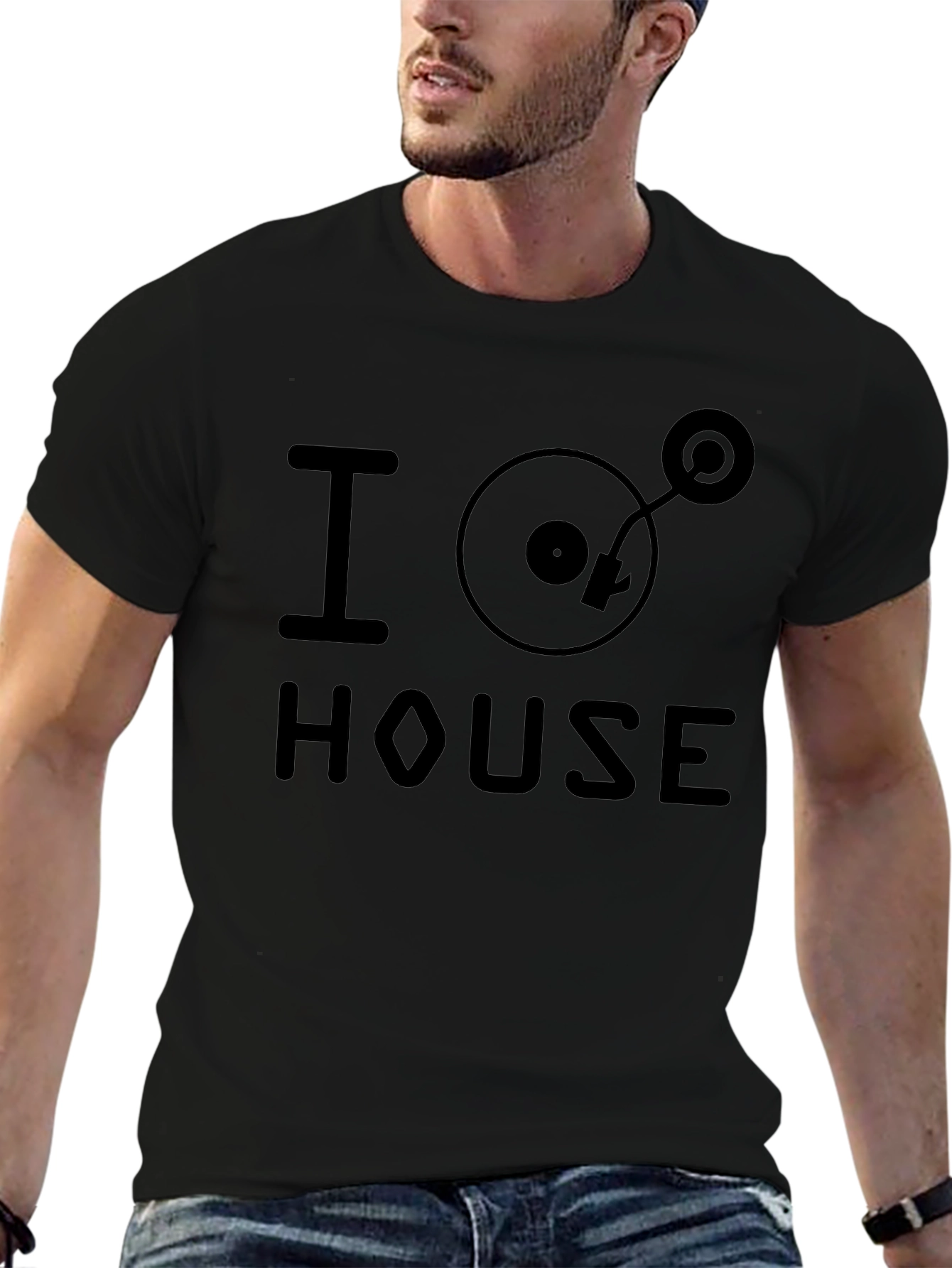 I Heart House Music Black Graphic T-Shirt