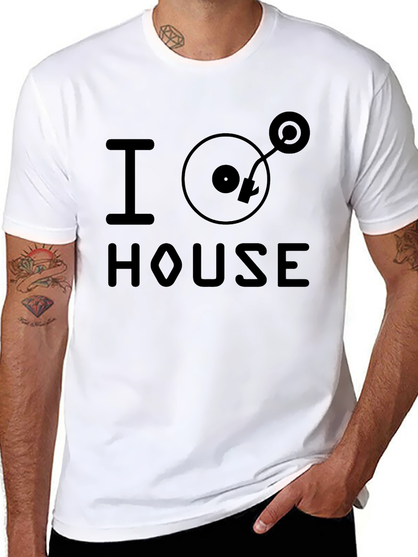 I Heart House Music Black Graphic T-Shirt