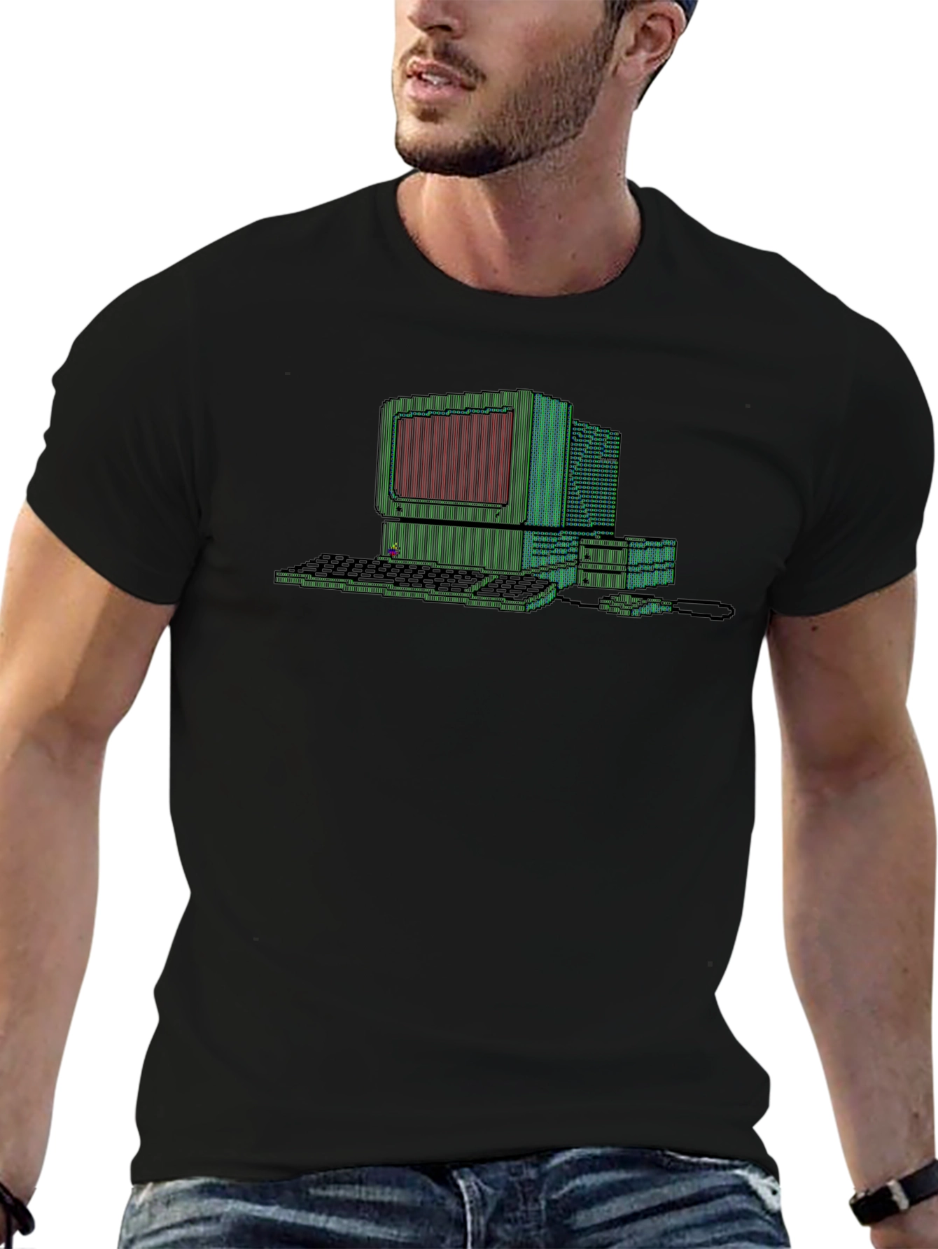 Retro Computer Graphic Tee - Black