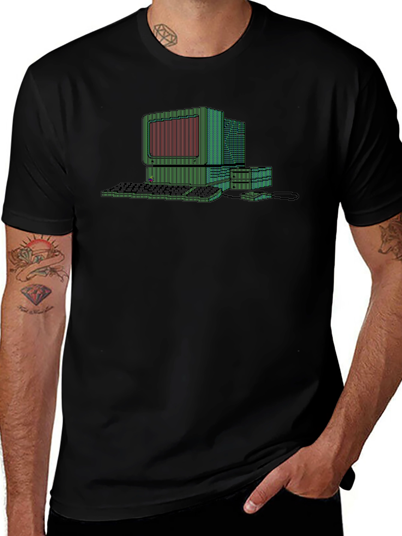 Retro Computer Graphic Tee - Black