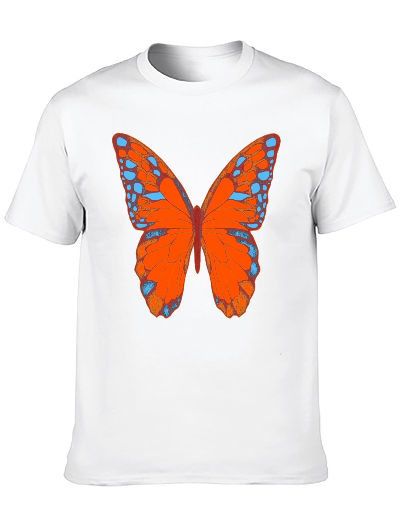 Butterfly Graphic Tee - Black Cotton Casual Shirt