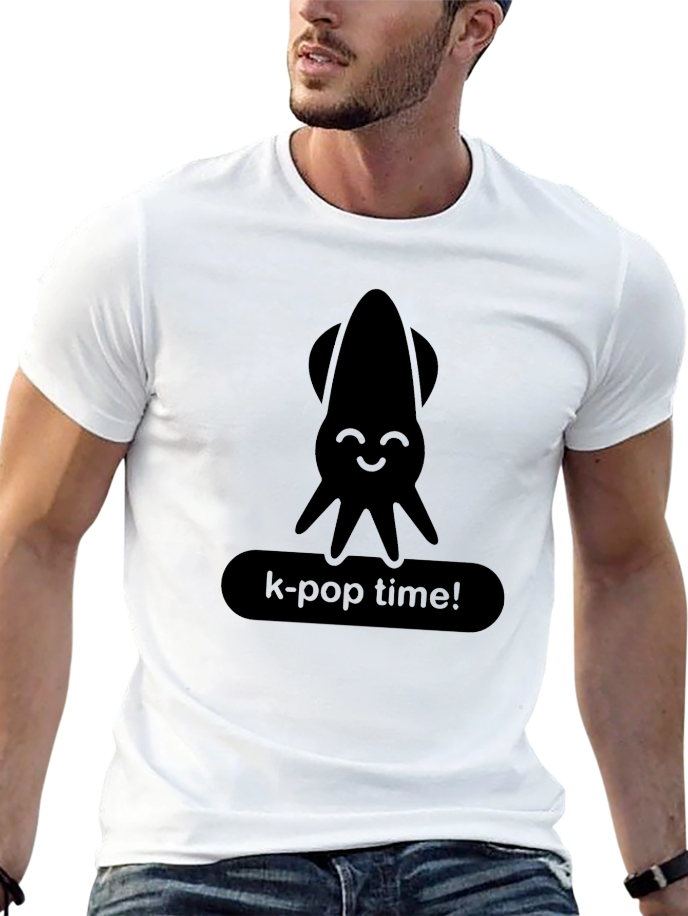 K-Pop Time! Squid Graphic Black T-Shirt