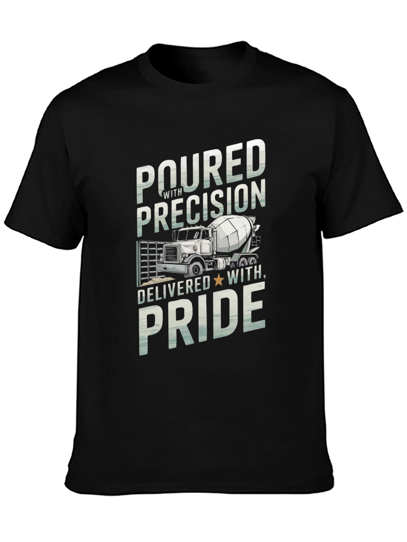 Poured with Precision Cement Truck Graphic Tee