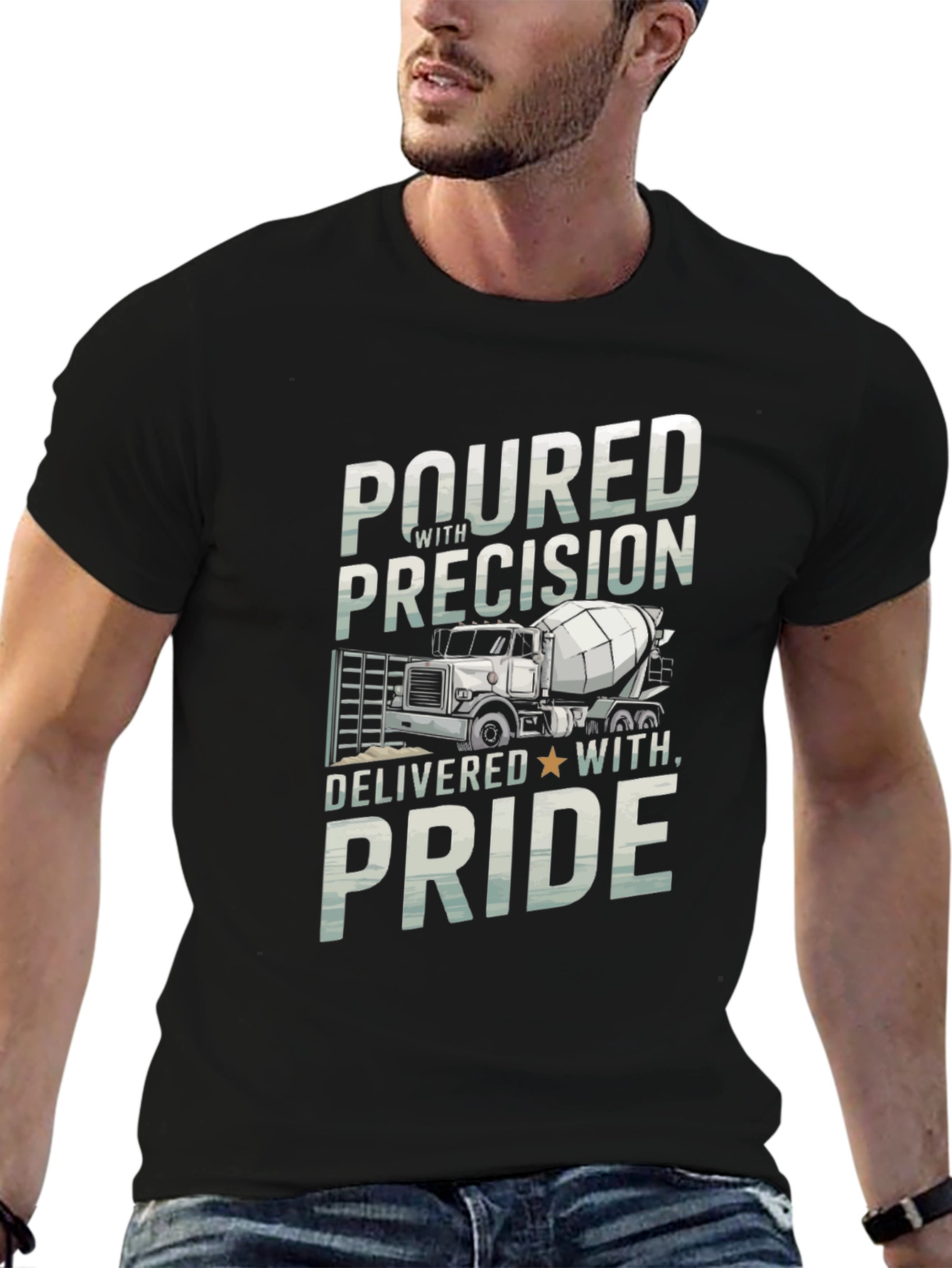 Poured with Precision Cement Truck Graphic Tee