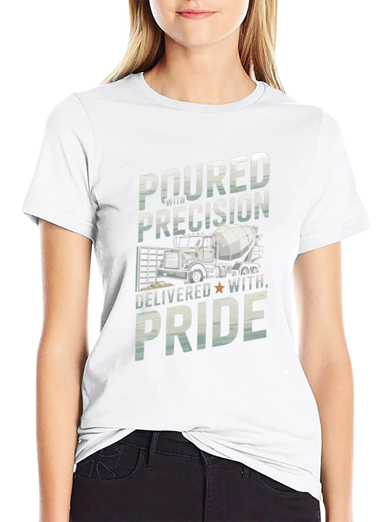 Poured with Precision Cement Truck Graphic Tee