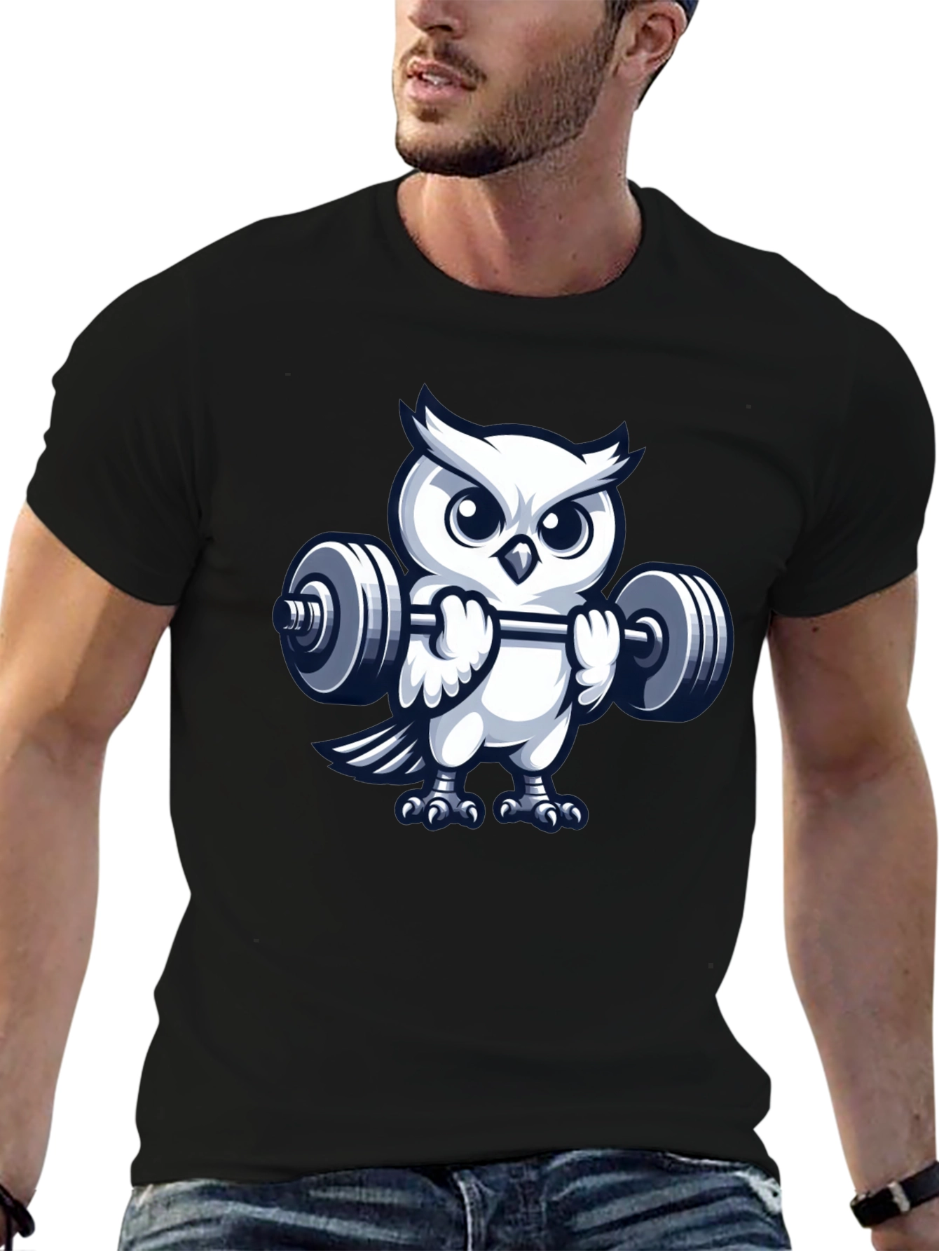 Weightlifting Owl Graphic Tee