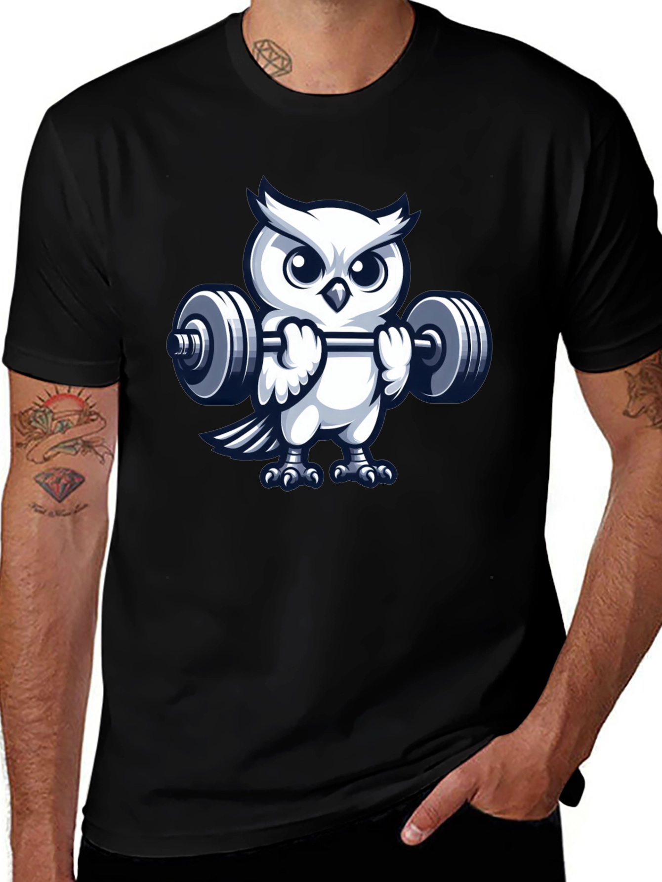 Weightlifting Owl Graphic Tee