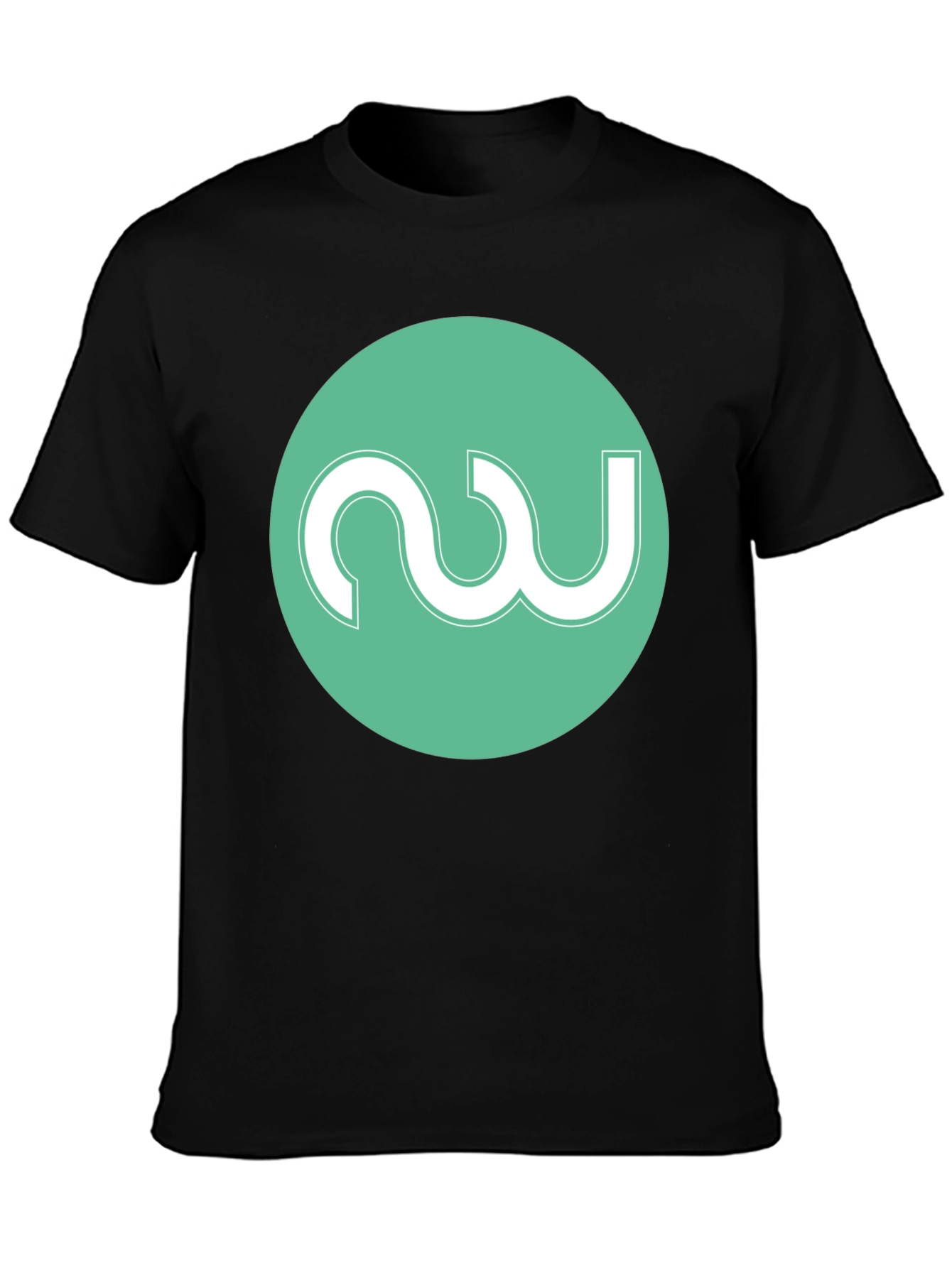 Modern Black Tee with Abstract Circle Logo
