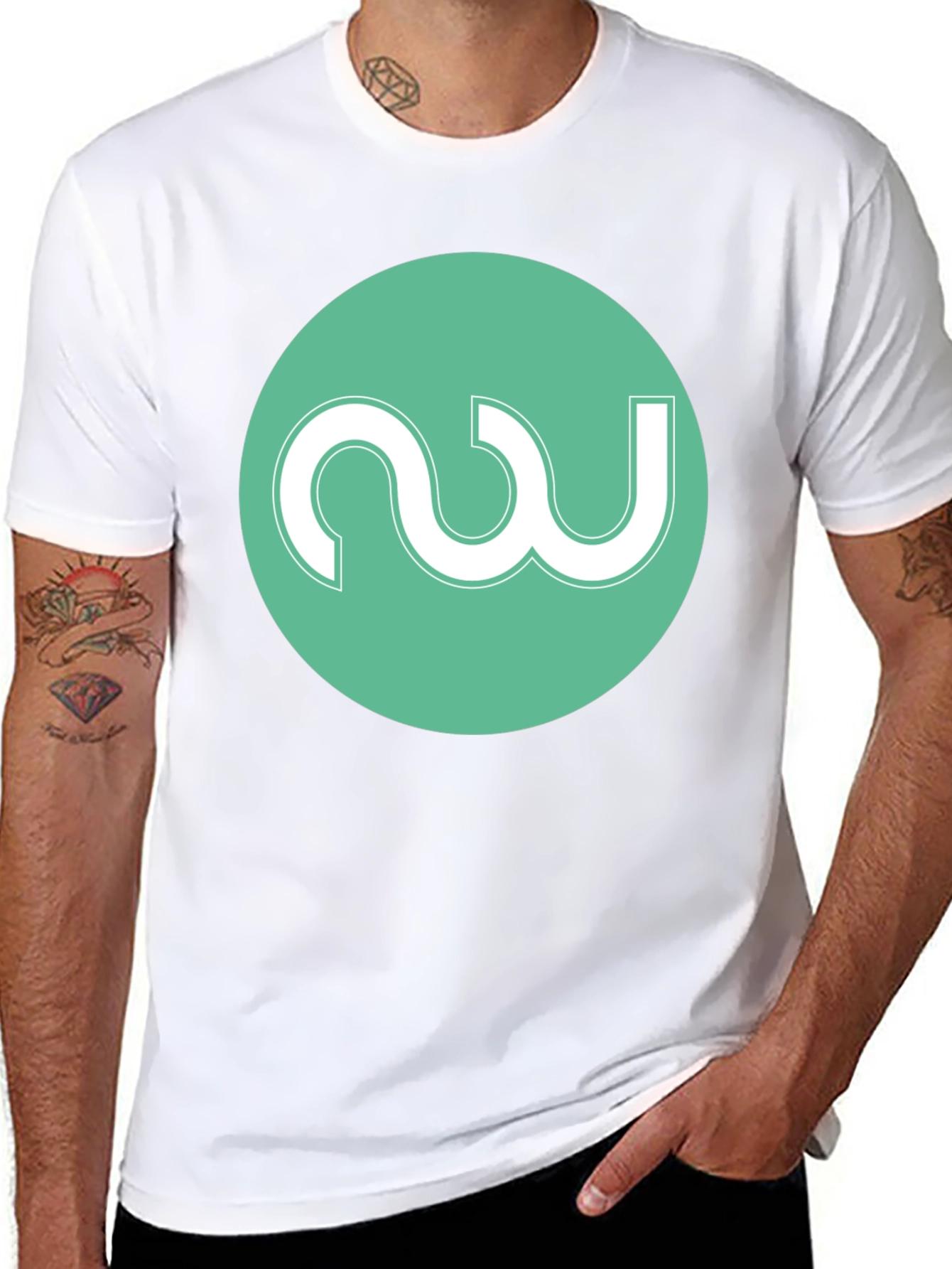 Modern Black Tee with Abstract Circle Logo
