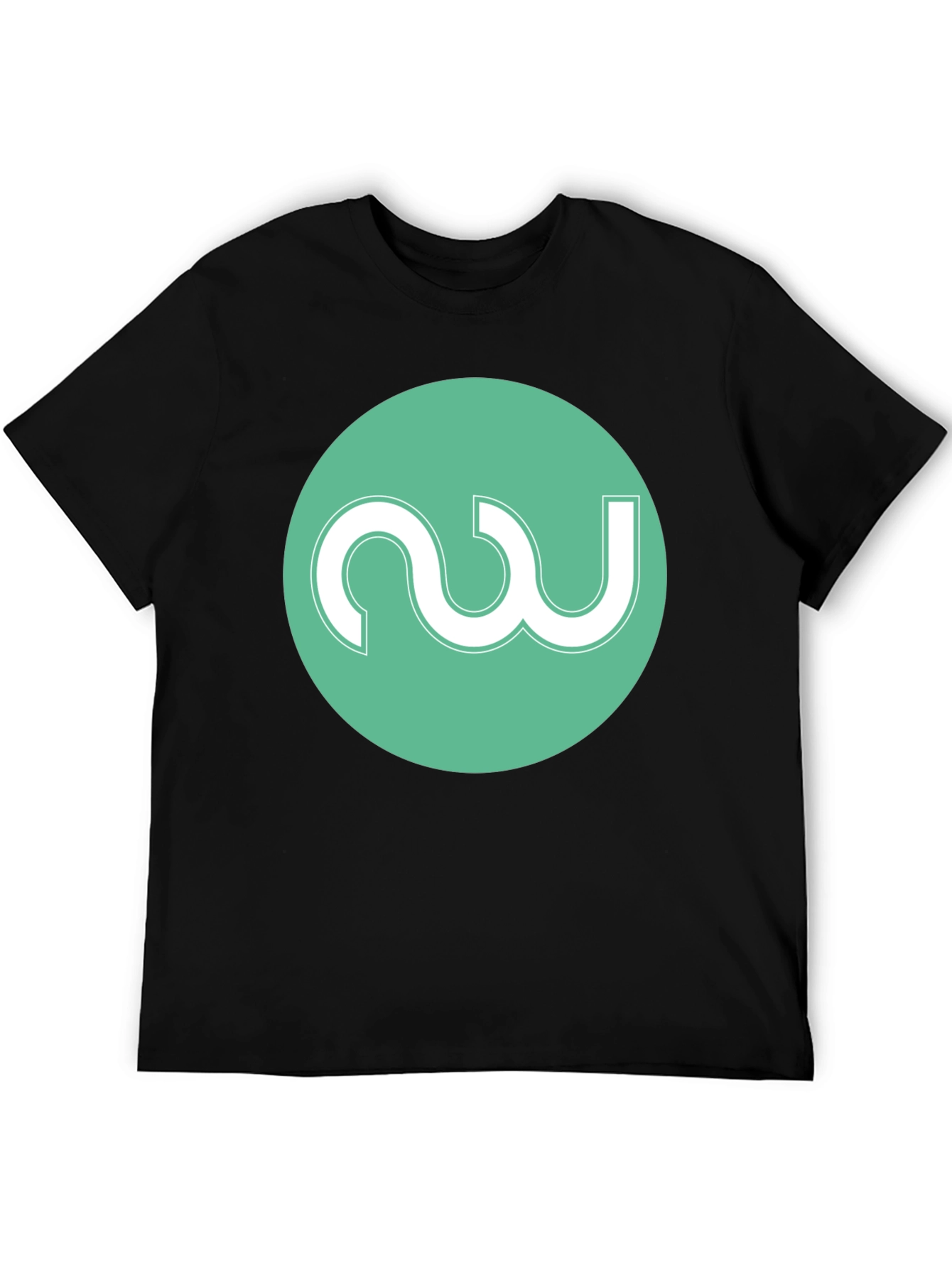 Modern Black Tee with Abstract Circle Logo