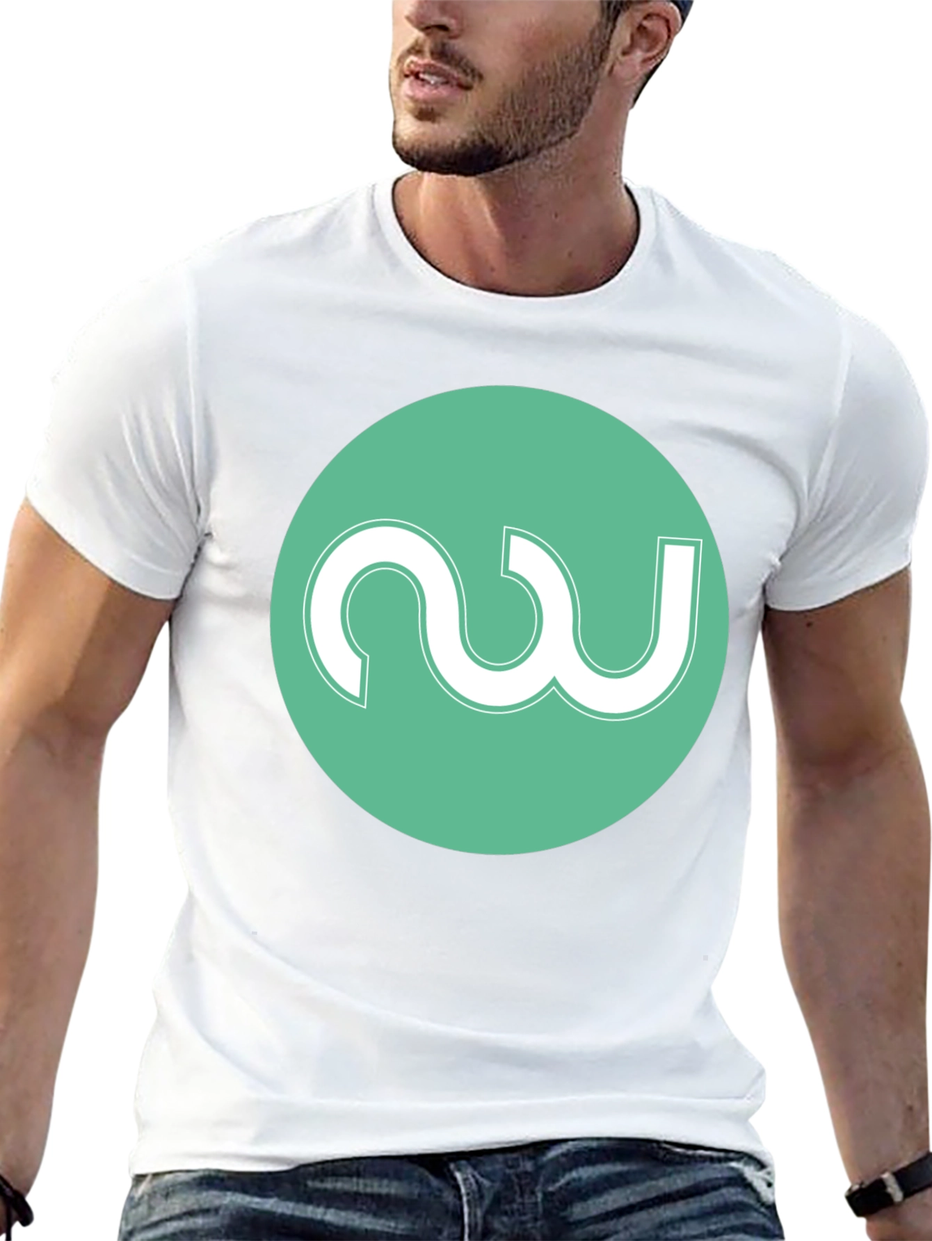 Modern Black Tee with Abstract Circle Logo