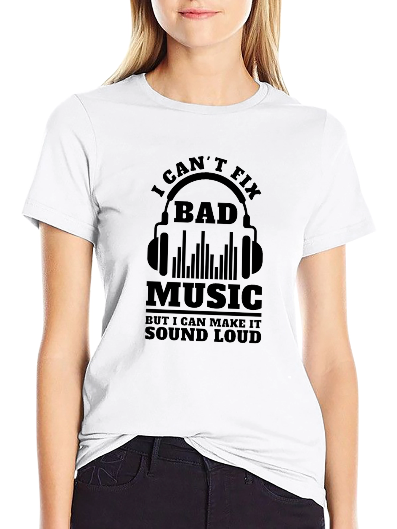 I Cant Fix Bad Music Funny Graphic T-Shirt