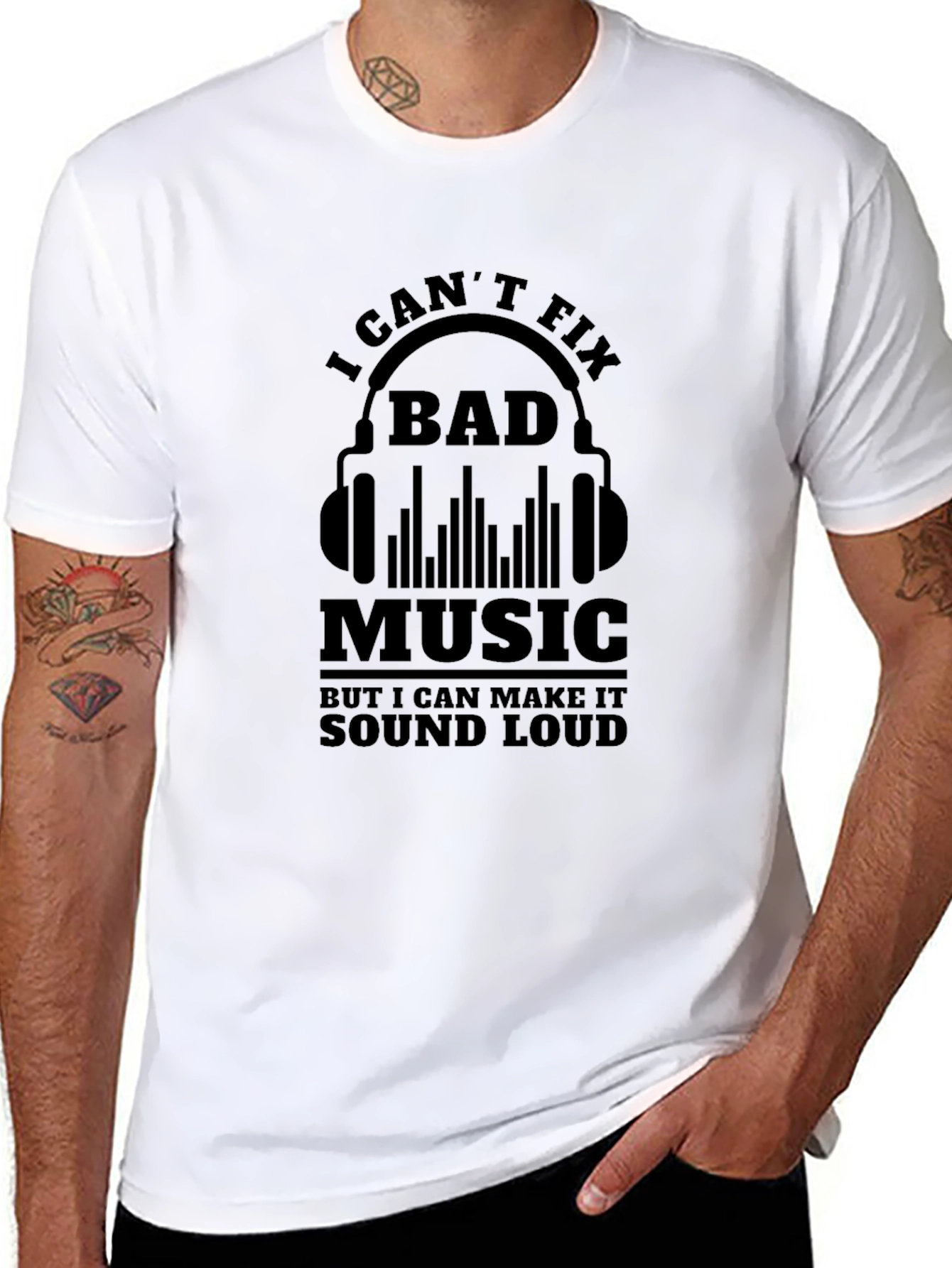I Cant Fix Bad Music Funny Graphic T-Shirt