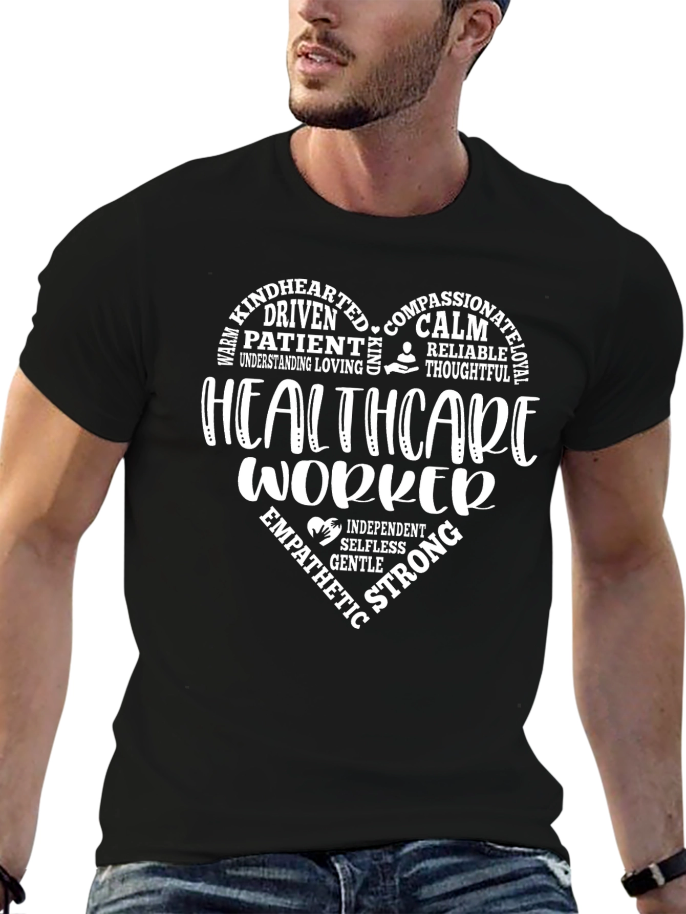 Healthcare Worker Heart Graphic T-Shirt