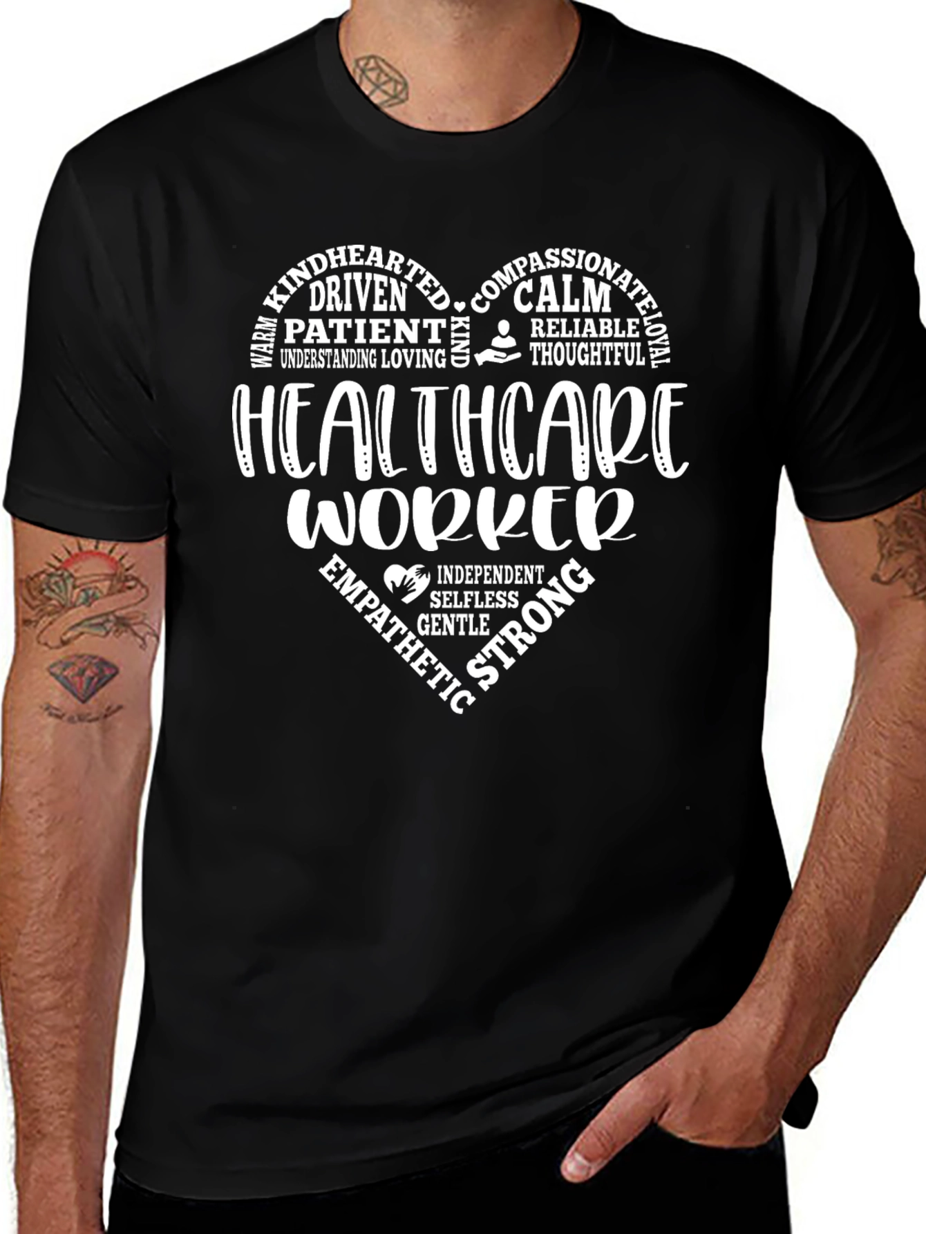 Healthcare Worker Heart Graphic T-Shirt