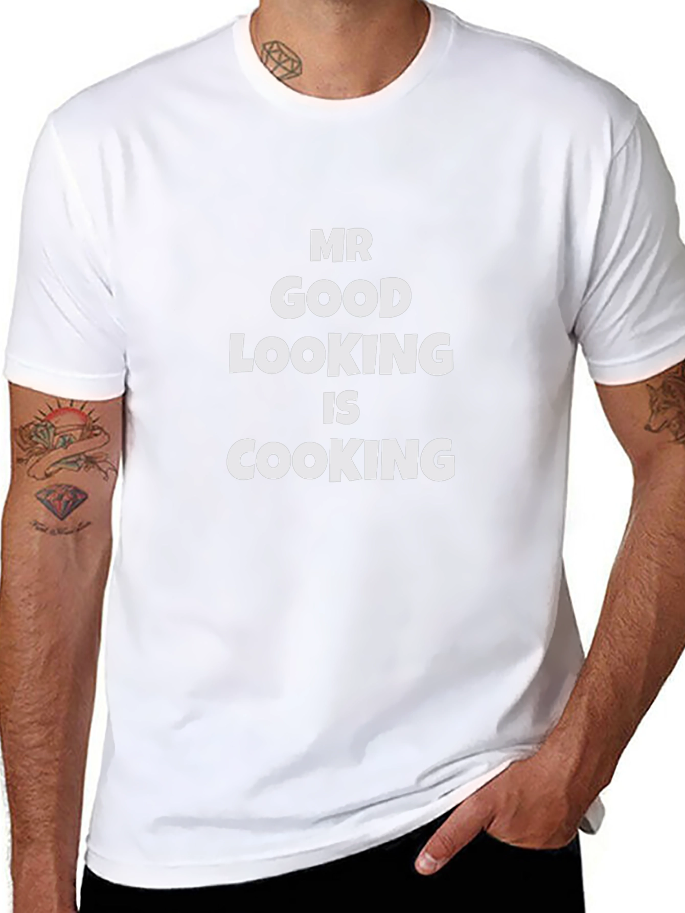 Mr Good Looking is Cooking - Black T-Shirt