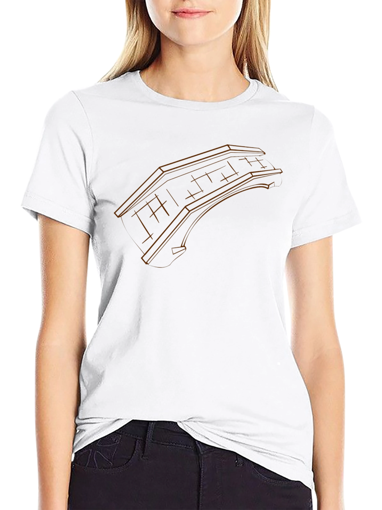 Architectural Blueprint Graphic Tee - Black